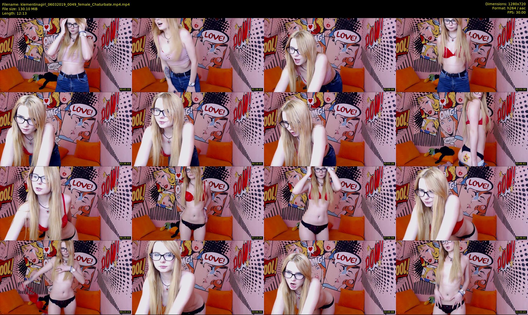 klementinagirl — 13 minute Chaturbate female cam show recording, 720p, Mar 6, 2019