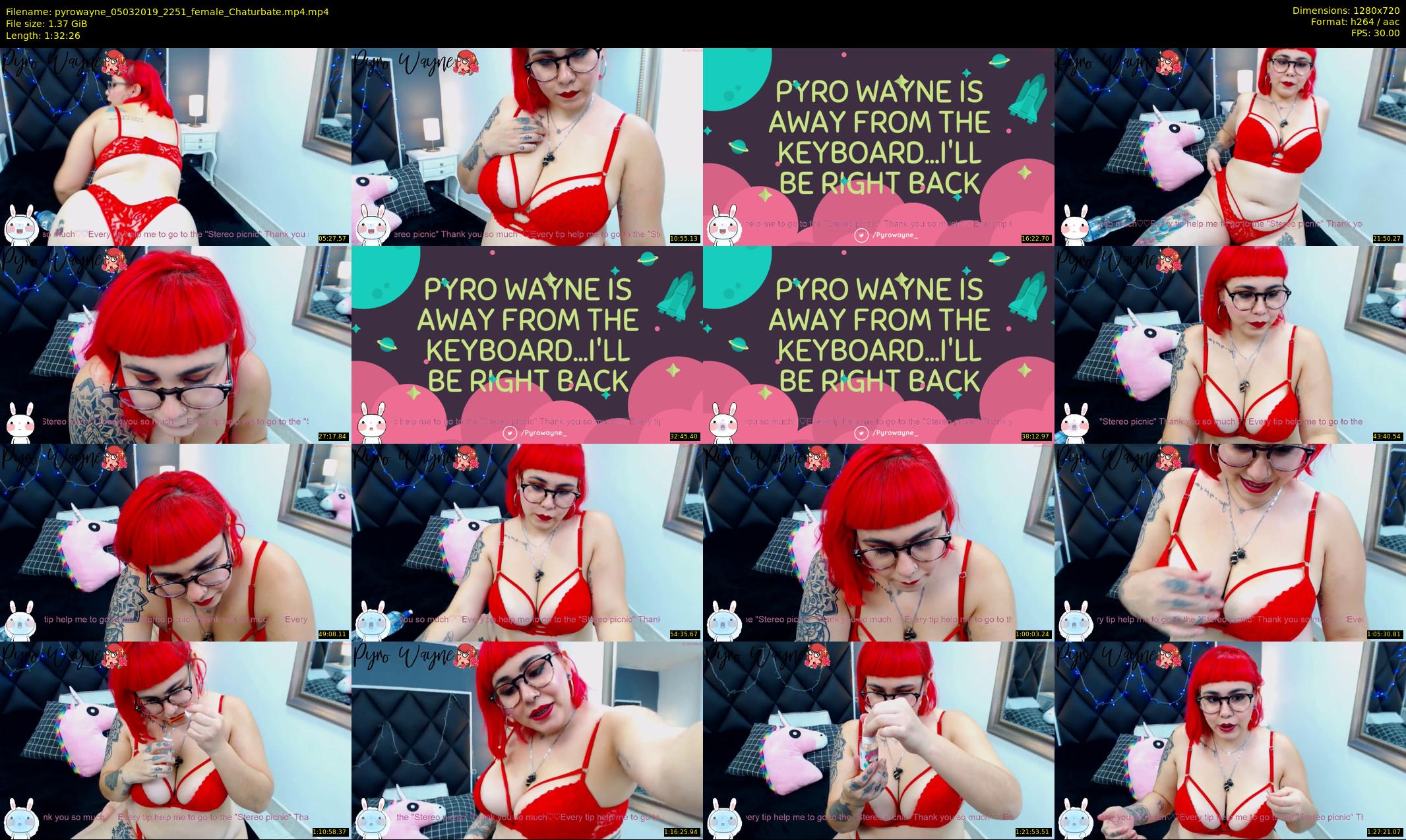 pyrowayne — 93 minute Chaturbate female cam show recording, 720p, Mar 5, 2019