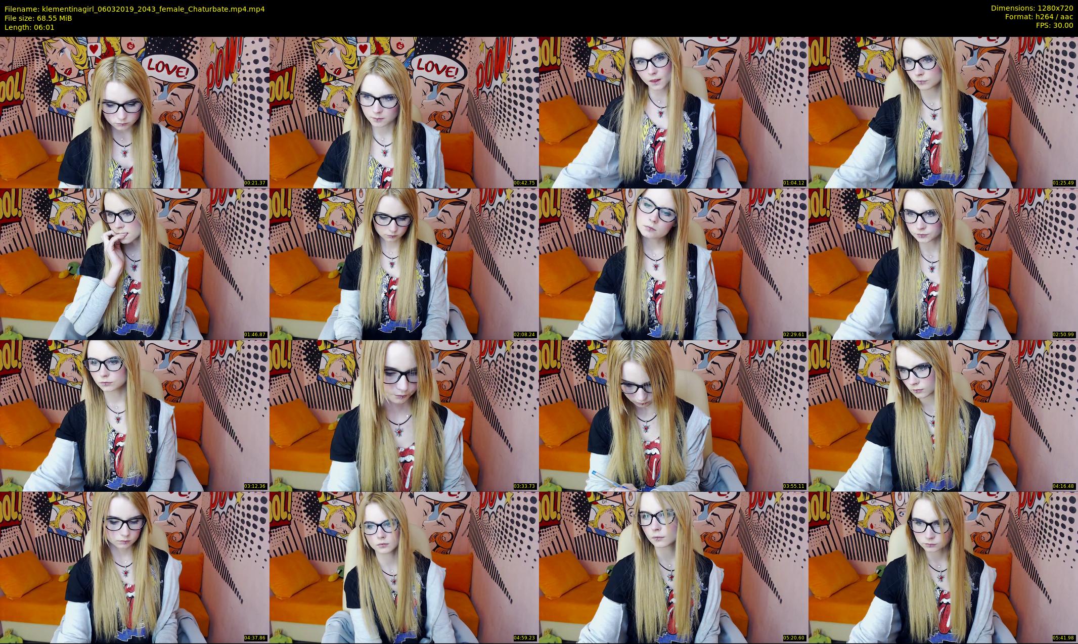 klementinagirl — 7 minute Chaturbate female cam show recording, 720p, Mar 6, 2019
