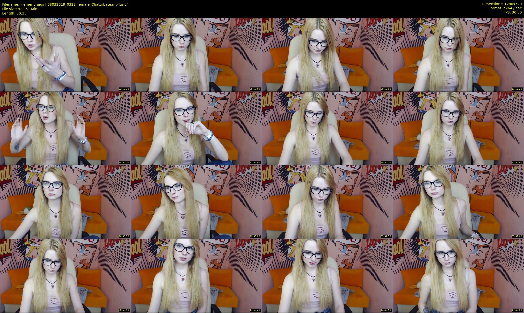 klementinagirl — 51 minute Chaturbate female cam show recording, 720p, Mar 8, 2019