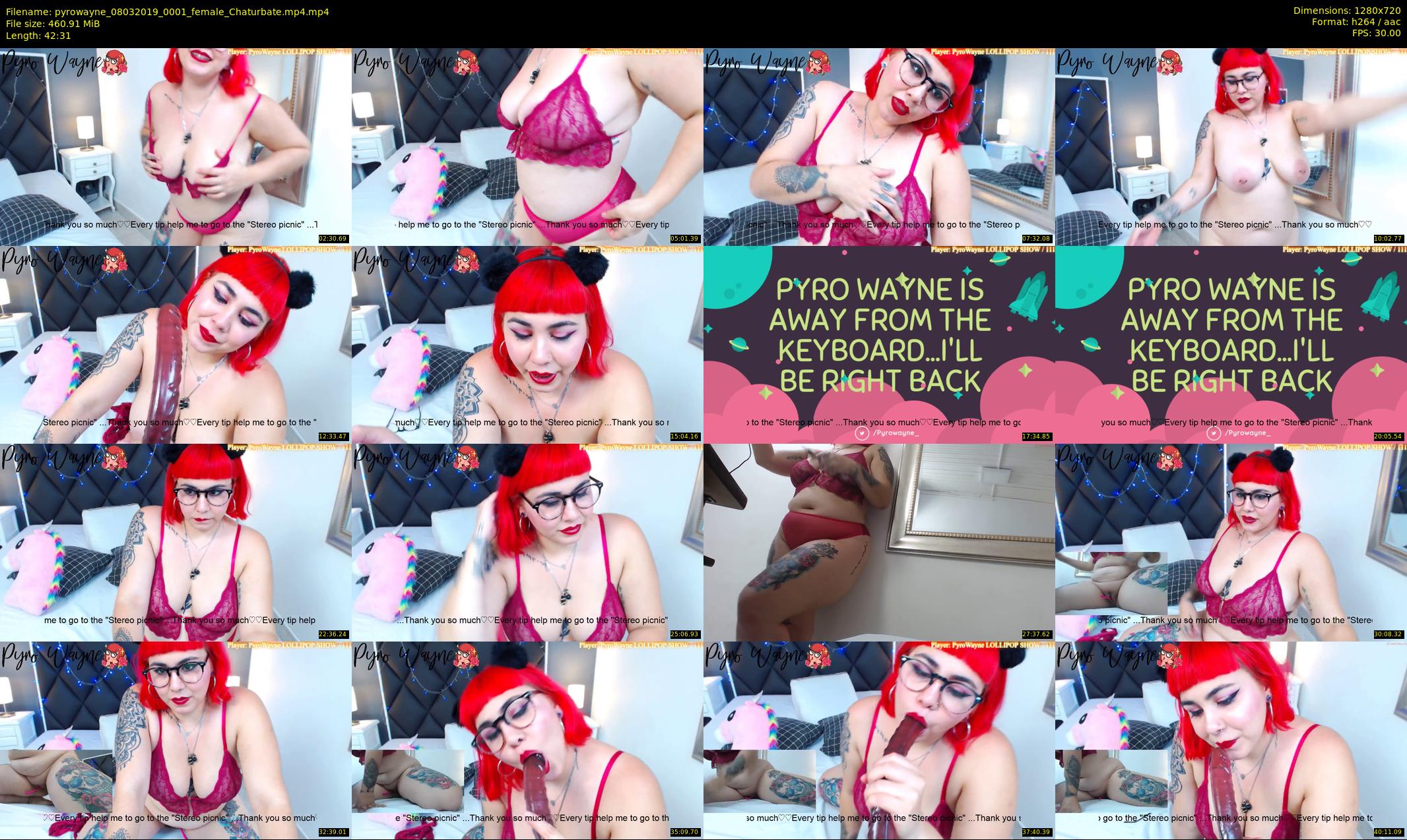 pyrowayne — 43 minute Chaturbate female cam show recording, 720p, Mar 8, 2019