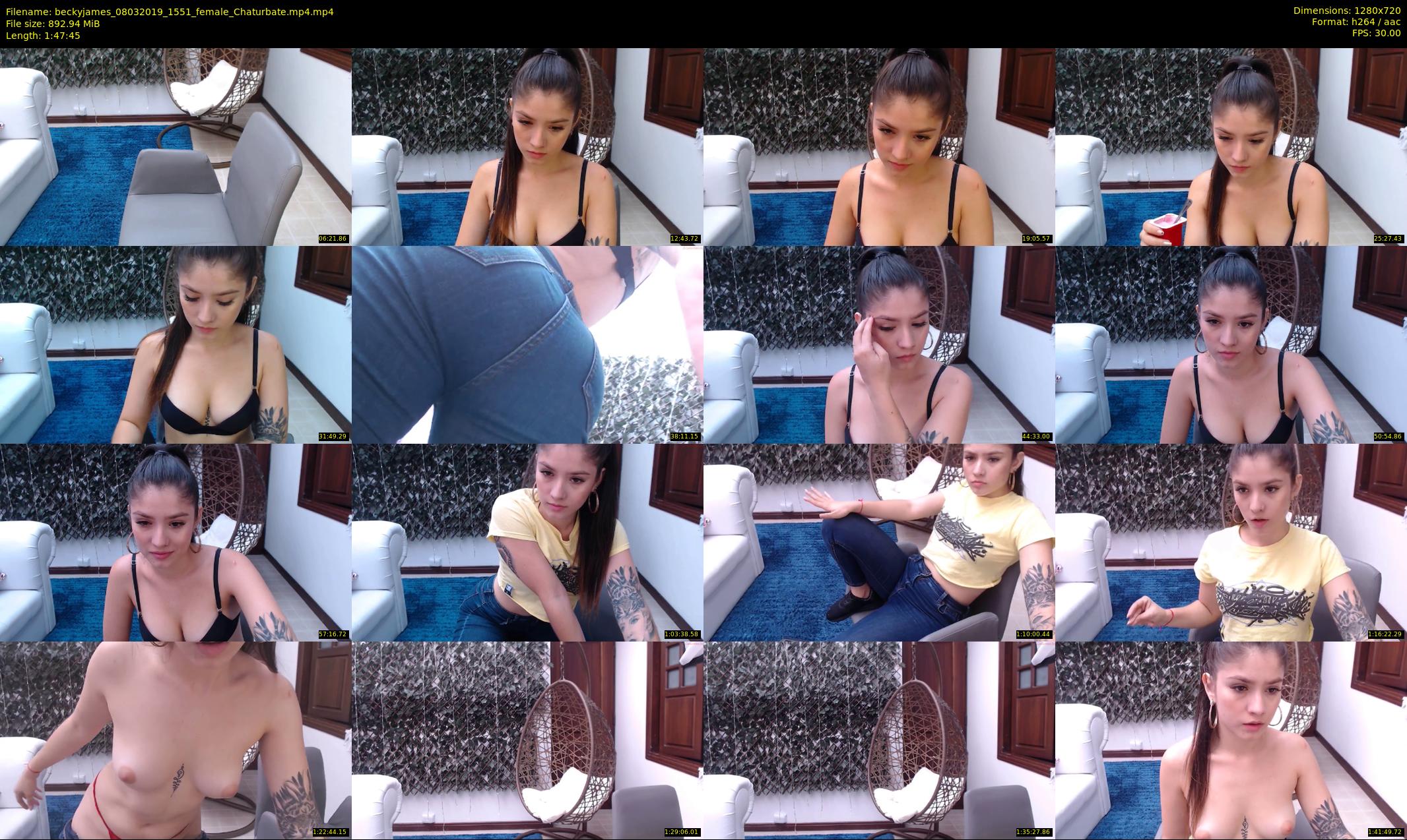 beckyjames — 108 minute Chaturbate female cam show recording, 720p, Mar 8, 2019