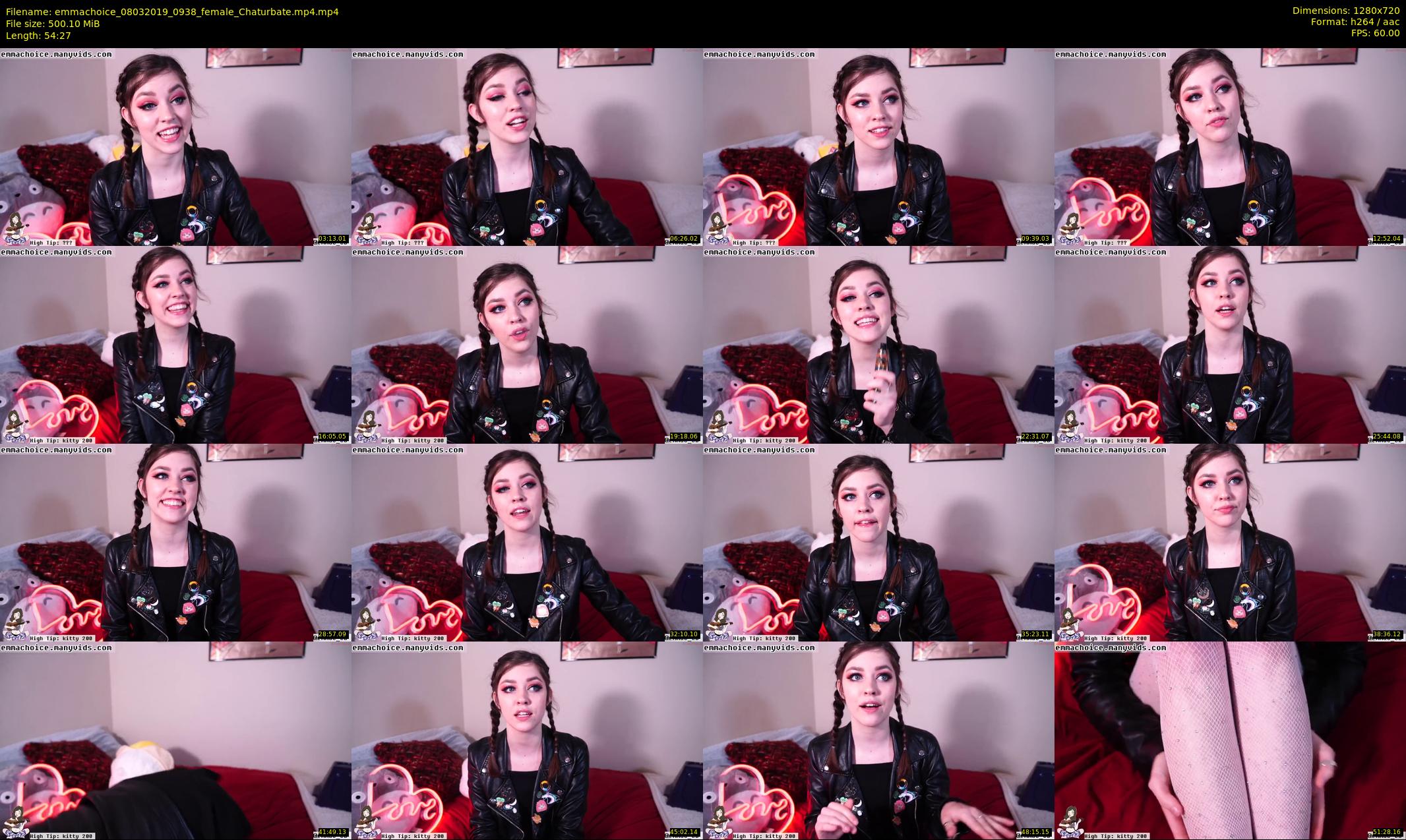 emmachoice — 55 minute Chaturbate female cam show recording, 720p, Mar 8, 2019