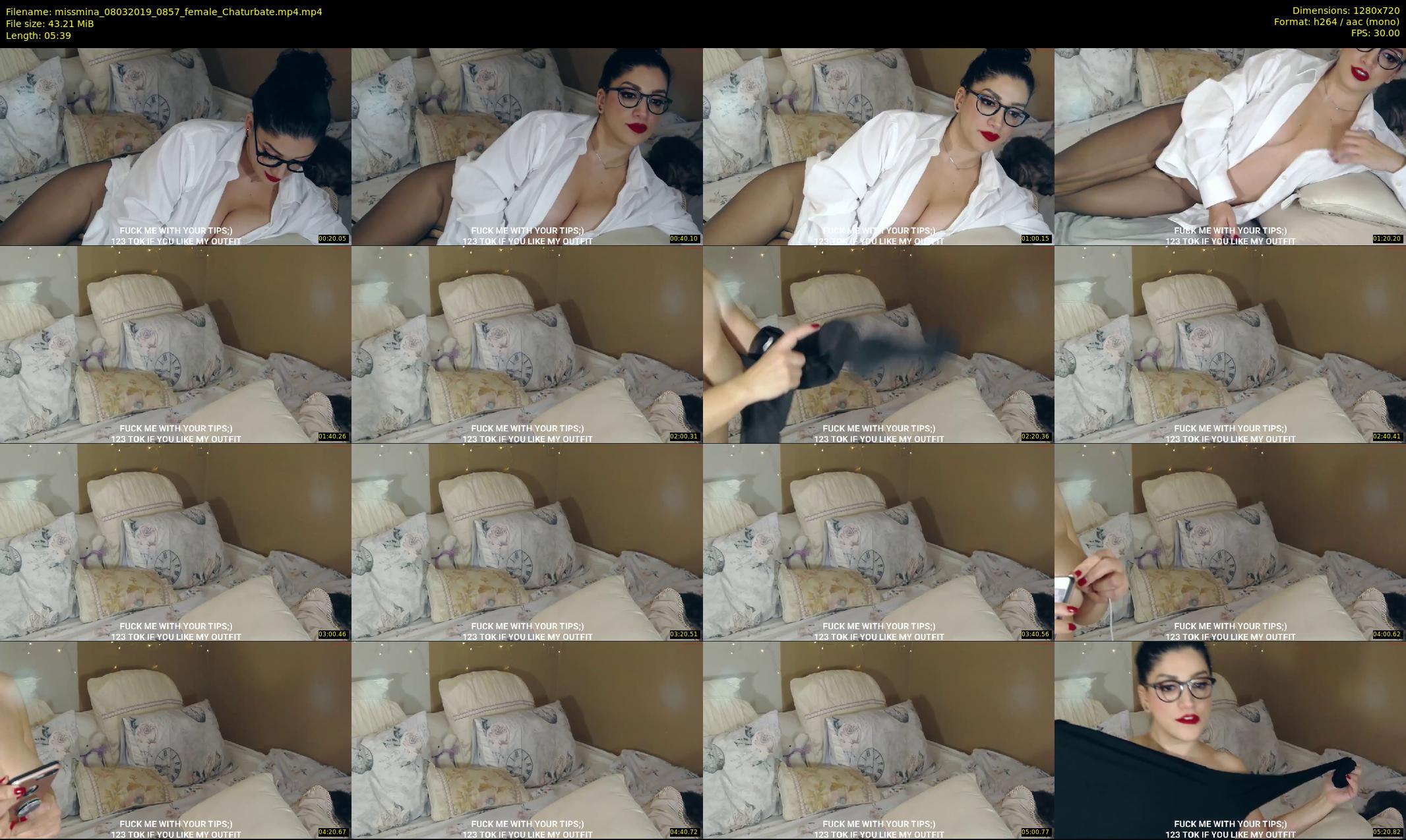 missmina — 6 minute Chaturbate female cam show recording, 720p, Mar 8, 2019