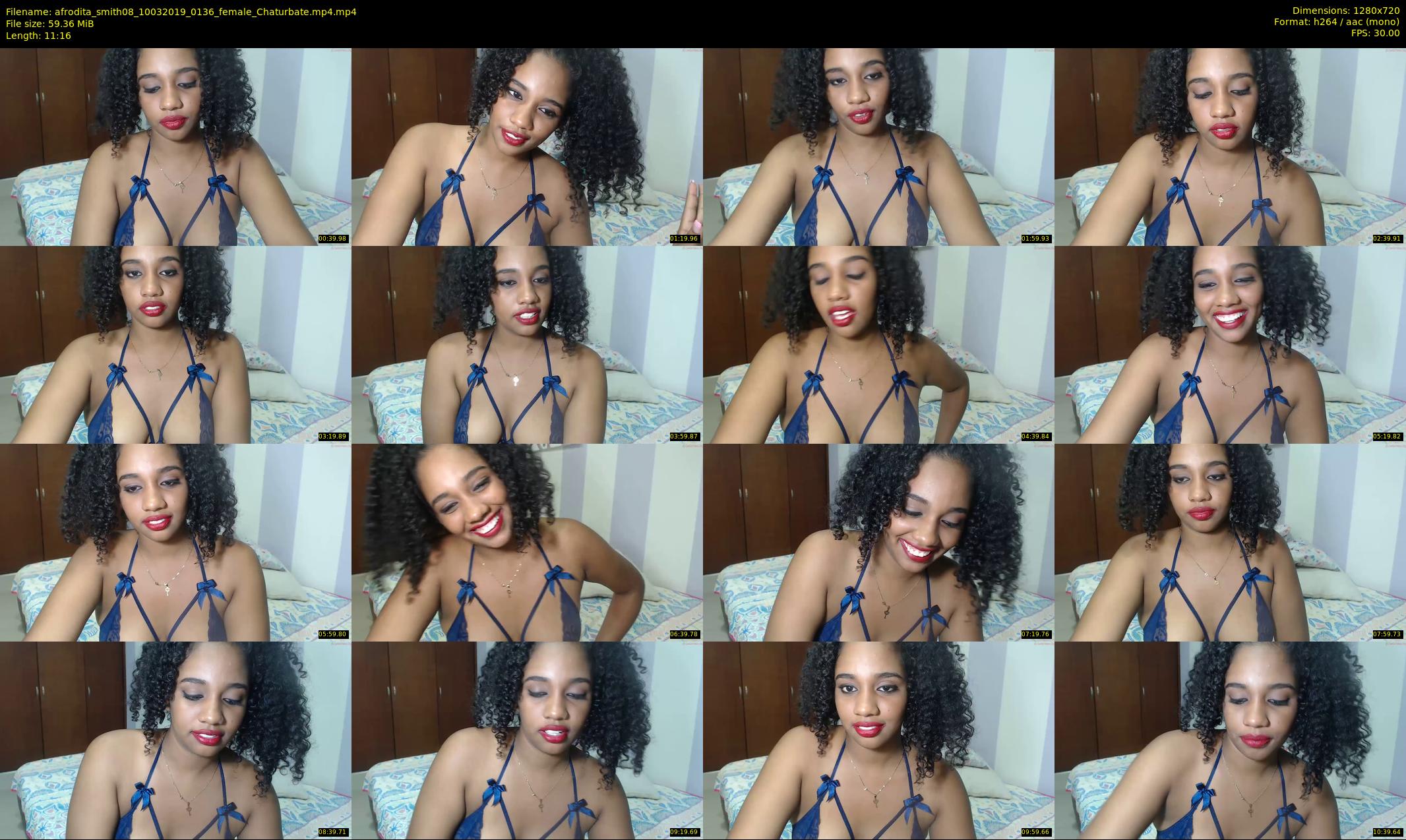 afrodita_smith08 — 12 minute Chaturbate female cam show recording, 720p, Mar 10, 2019