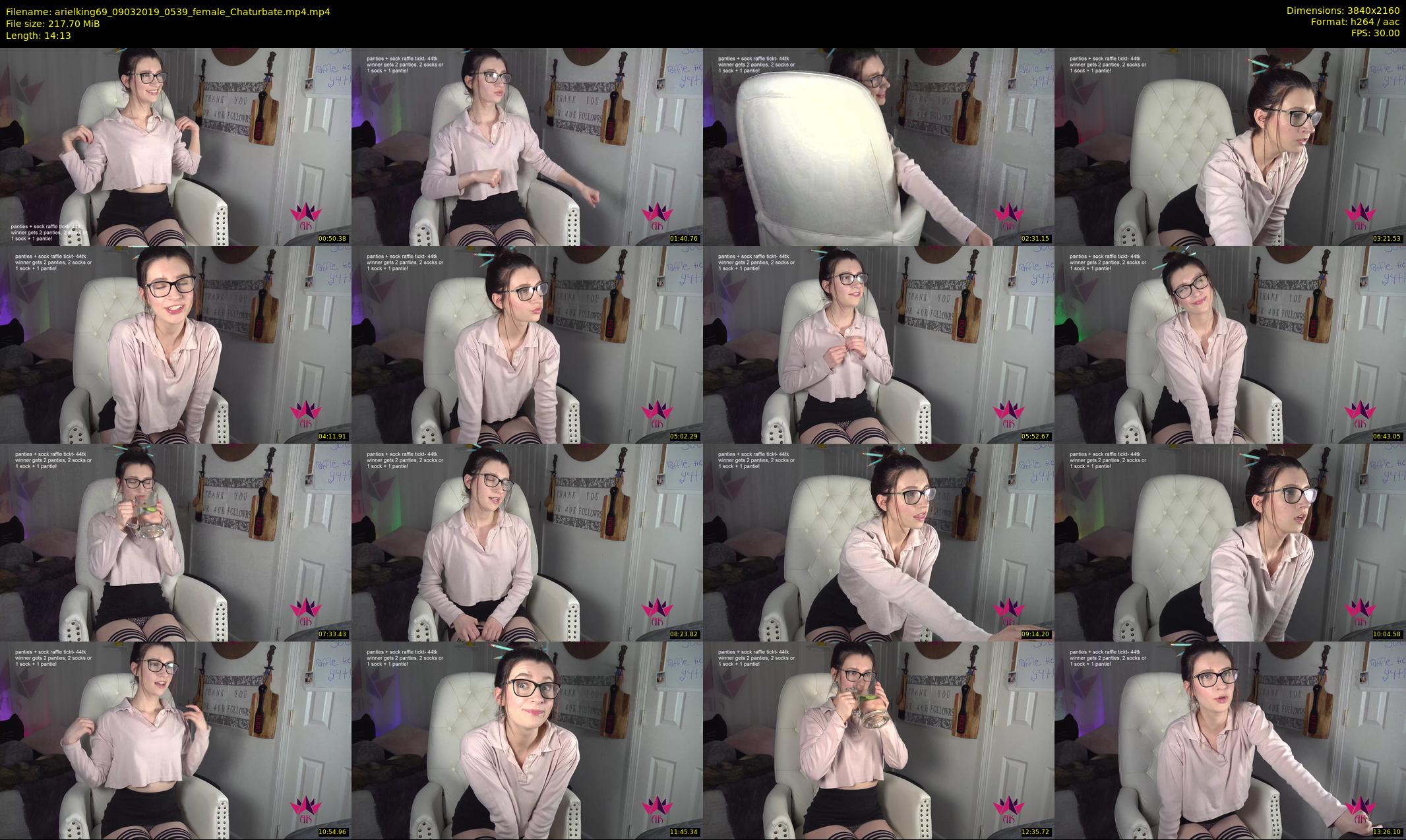arielking69 — 15 minute Chaturbate female cam show recording, 4K, Mar 9, 2019