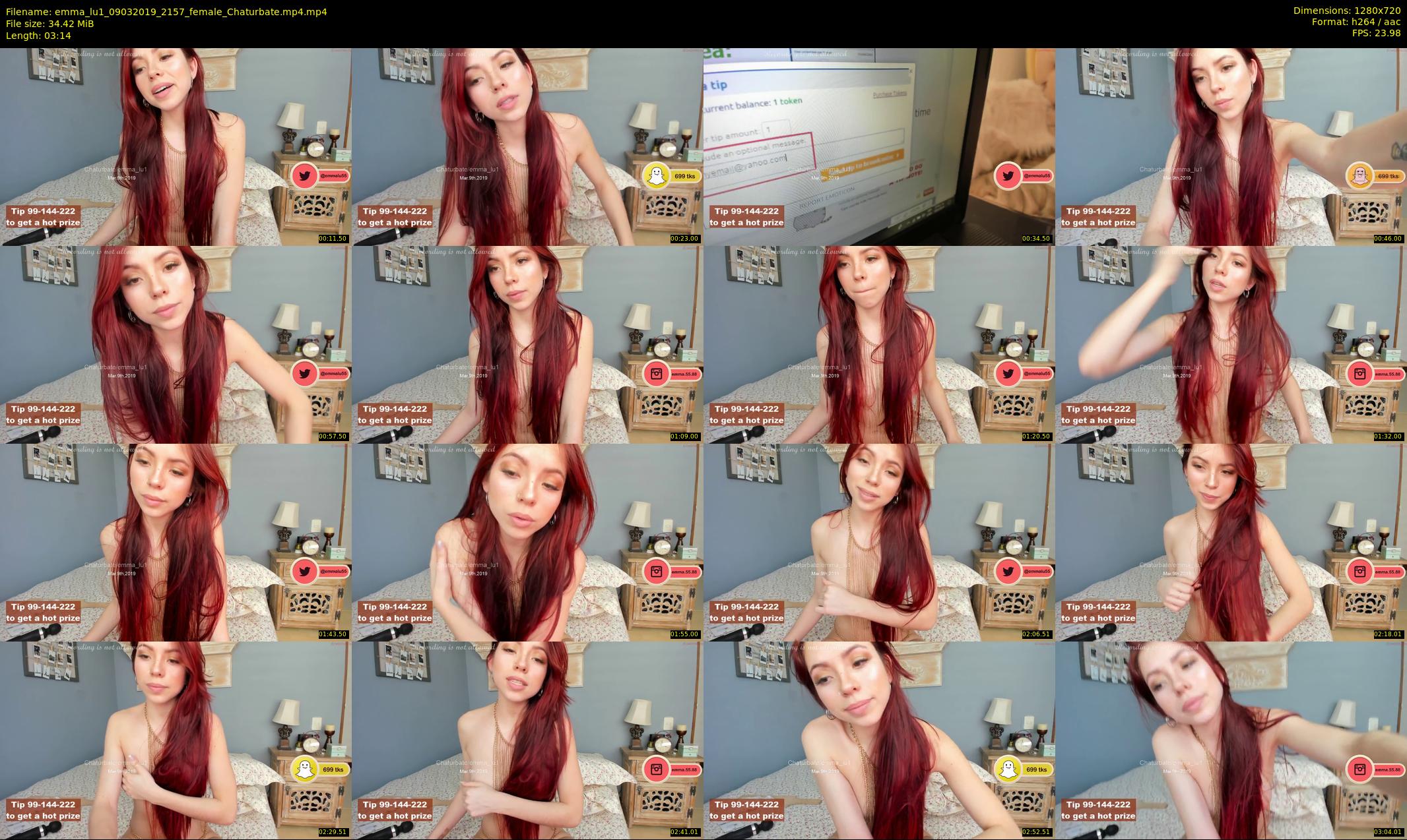 emma_lu1 — 4 minute Chaturbate female cam show recording, 720p, Mar 9, 2019