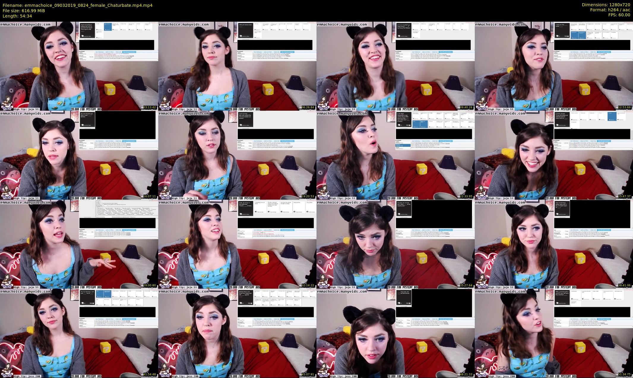 emmachoice — 55 minute Chaturbate female cam show recording, 720p, Mar 9, 2019