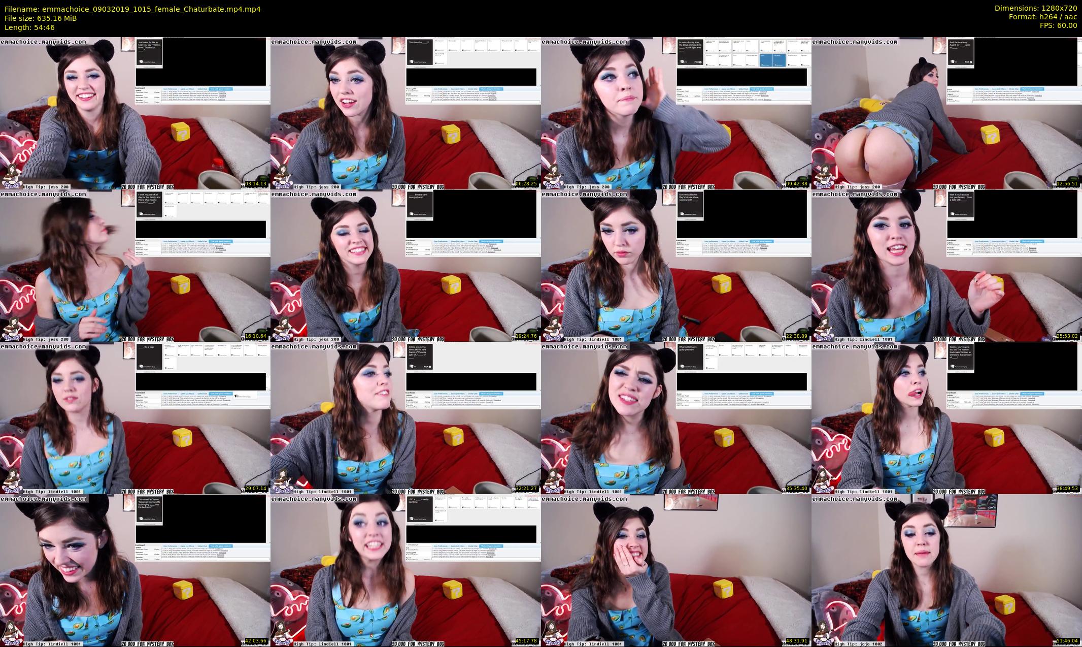 emmachoice — 55 minute Chaturbate female cam show recording, 720p, Mar 9, 2019