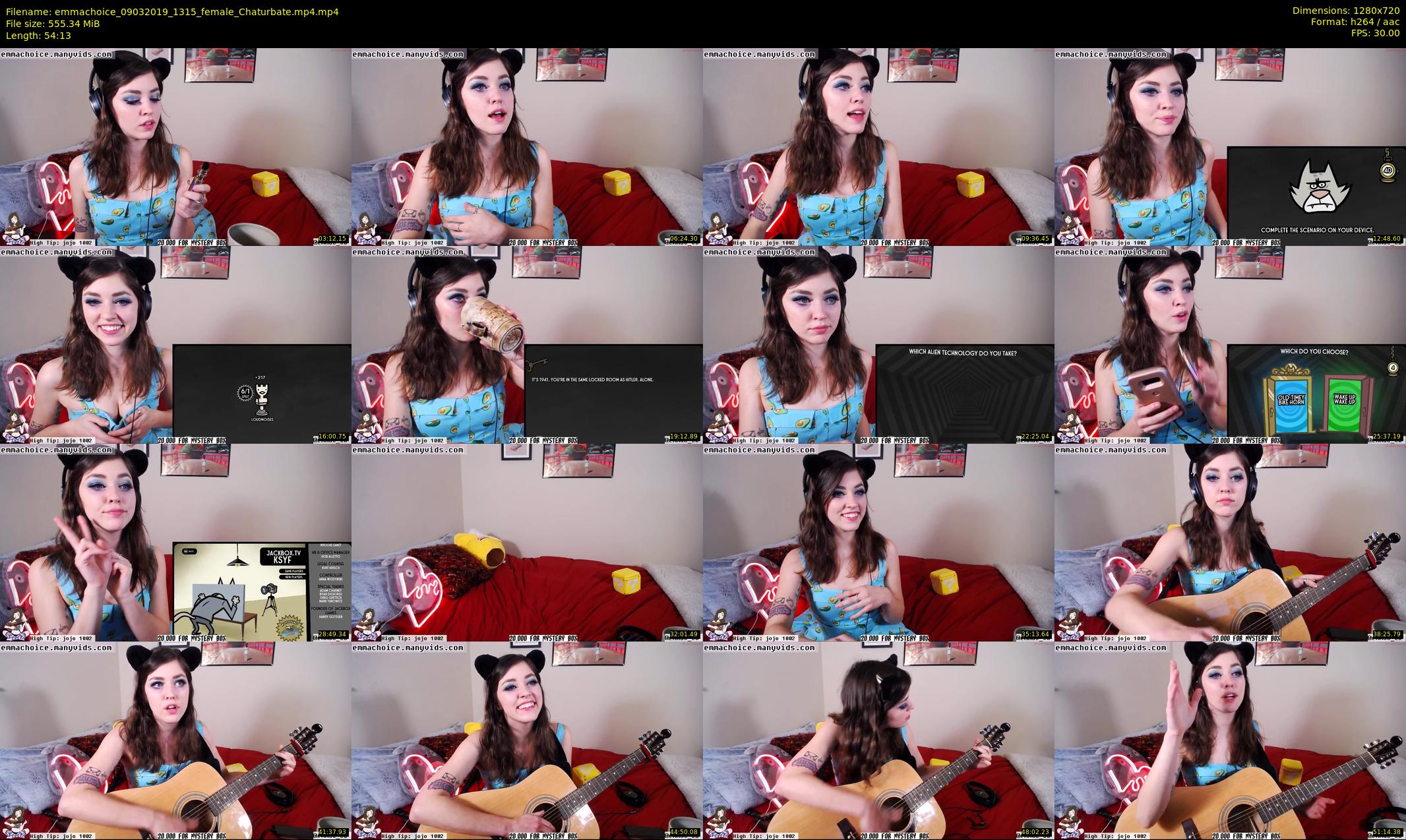 emmachoice — 55 minute Chaturbate female cam show recording, 720p, Mar 9, 2019