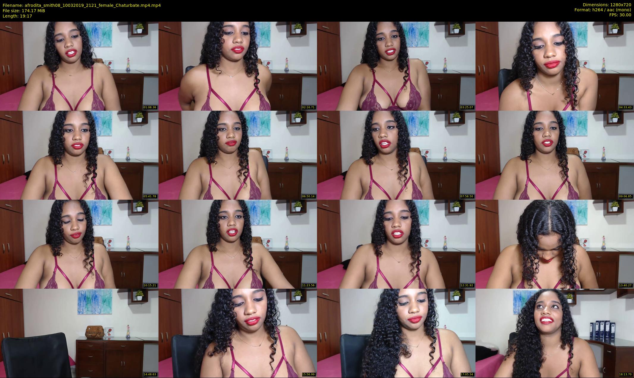 afrodita_smith08 — 20 minute Chaturbate female cam show recording, 720p, Mar 10, 2019