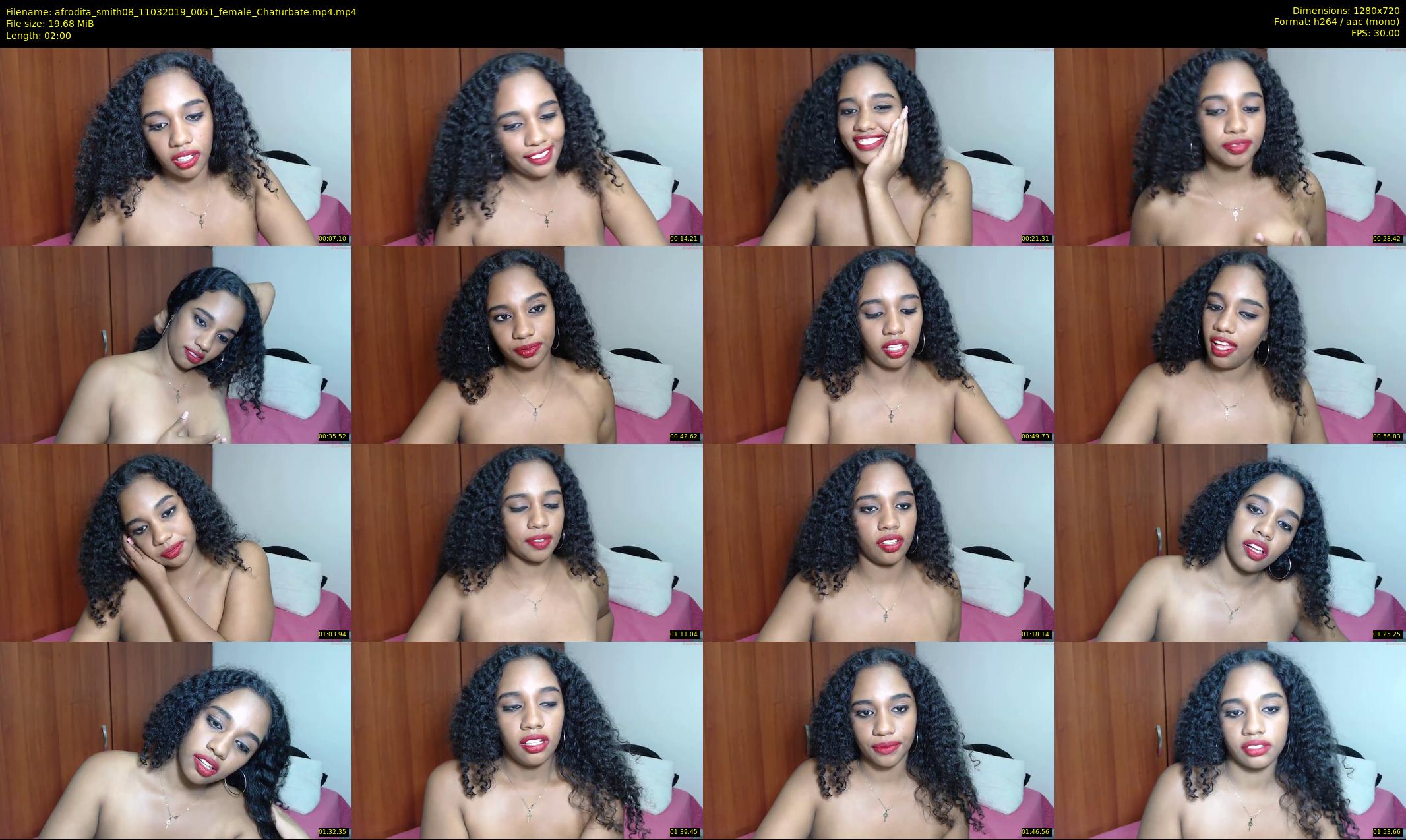 afrodita_smith08 — 2 minute Chaturbate female cam show recording, 720p, Mar 11, 2019