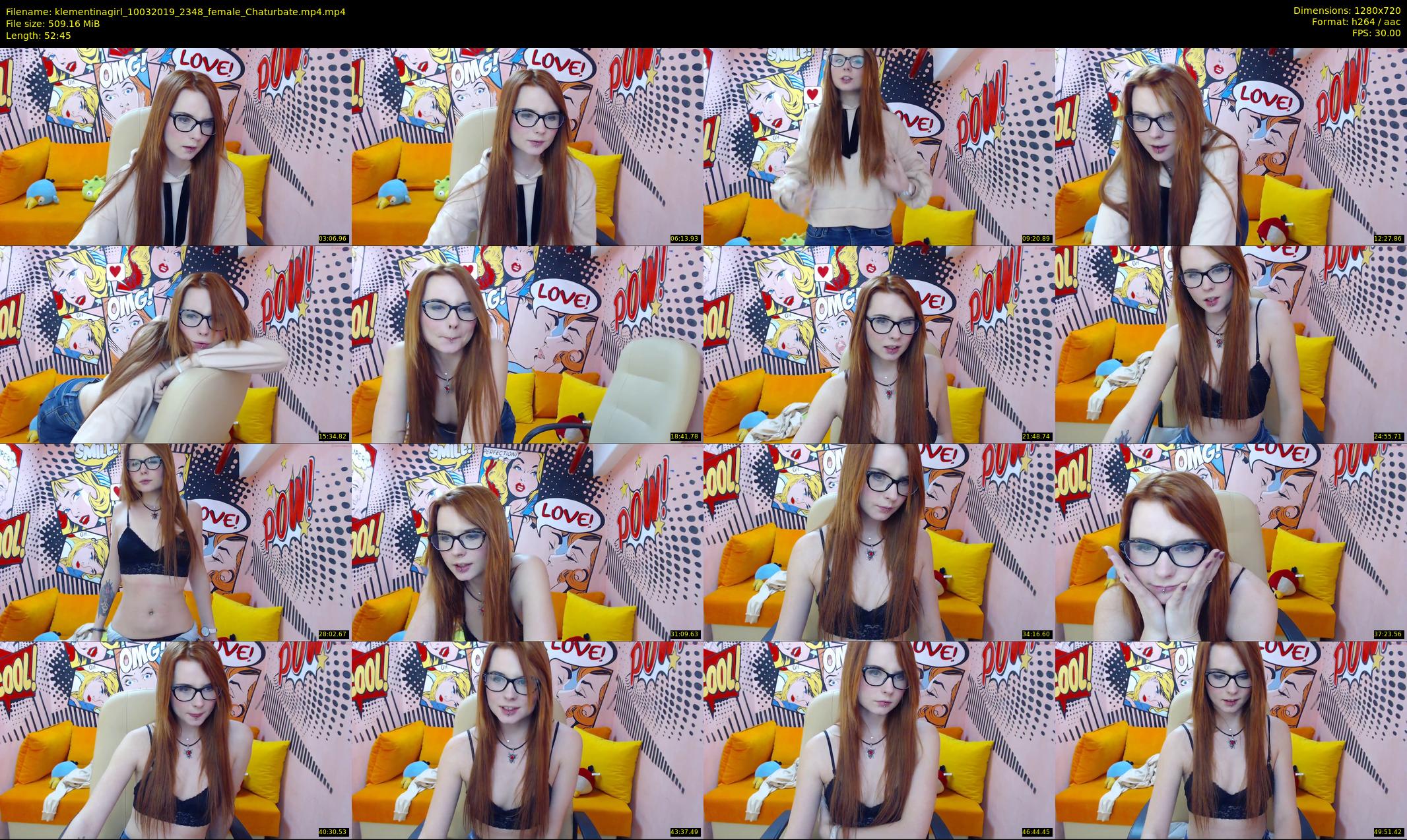 klementinagirl — 53 minute Chaturbate female cam show recording, 720p, Mar 10, 2019