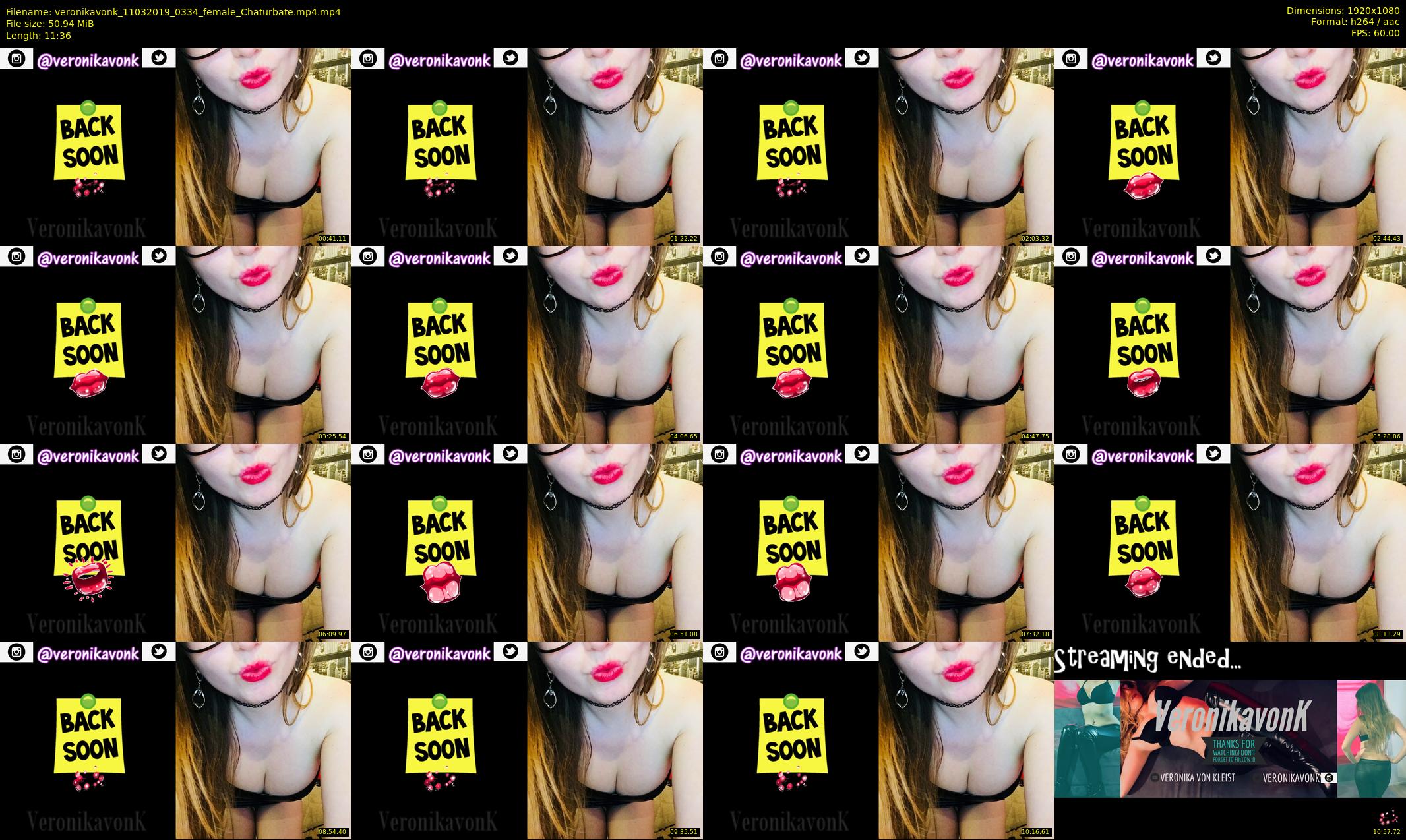veronikavonk — 12 minute Chaturbate female cam show recording, 1080p, Mar 11, 2019