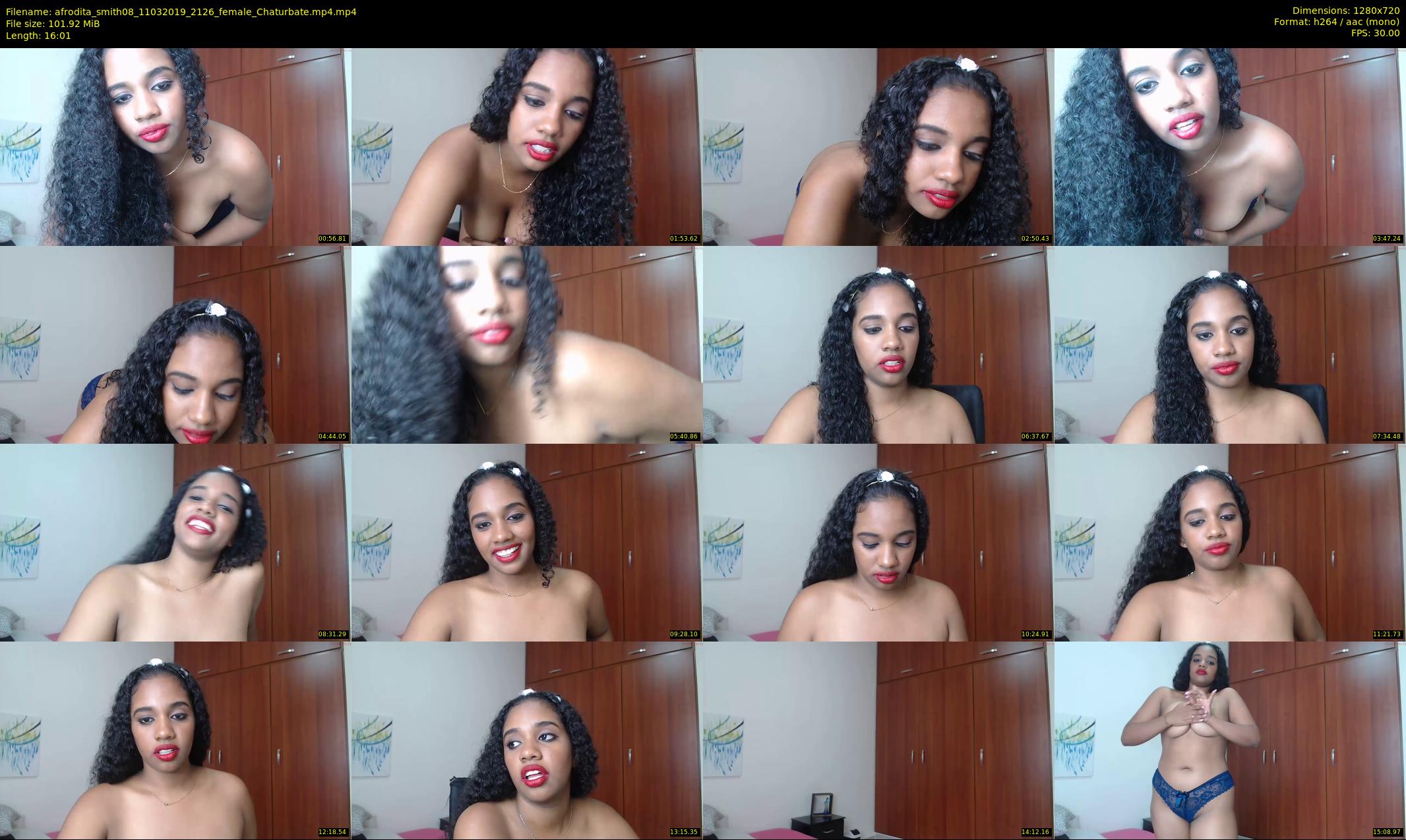 afrodita_smith08 — 17 minute Chaturbate female cam show recording, 720p, Mar 11, 2019