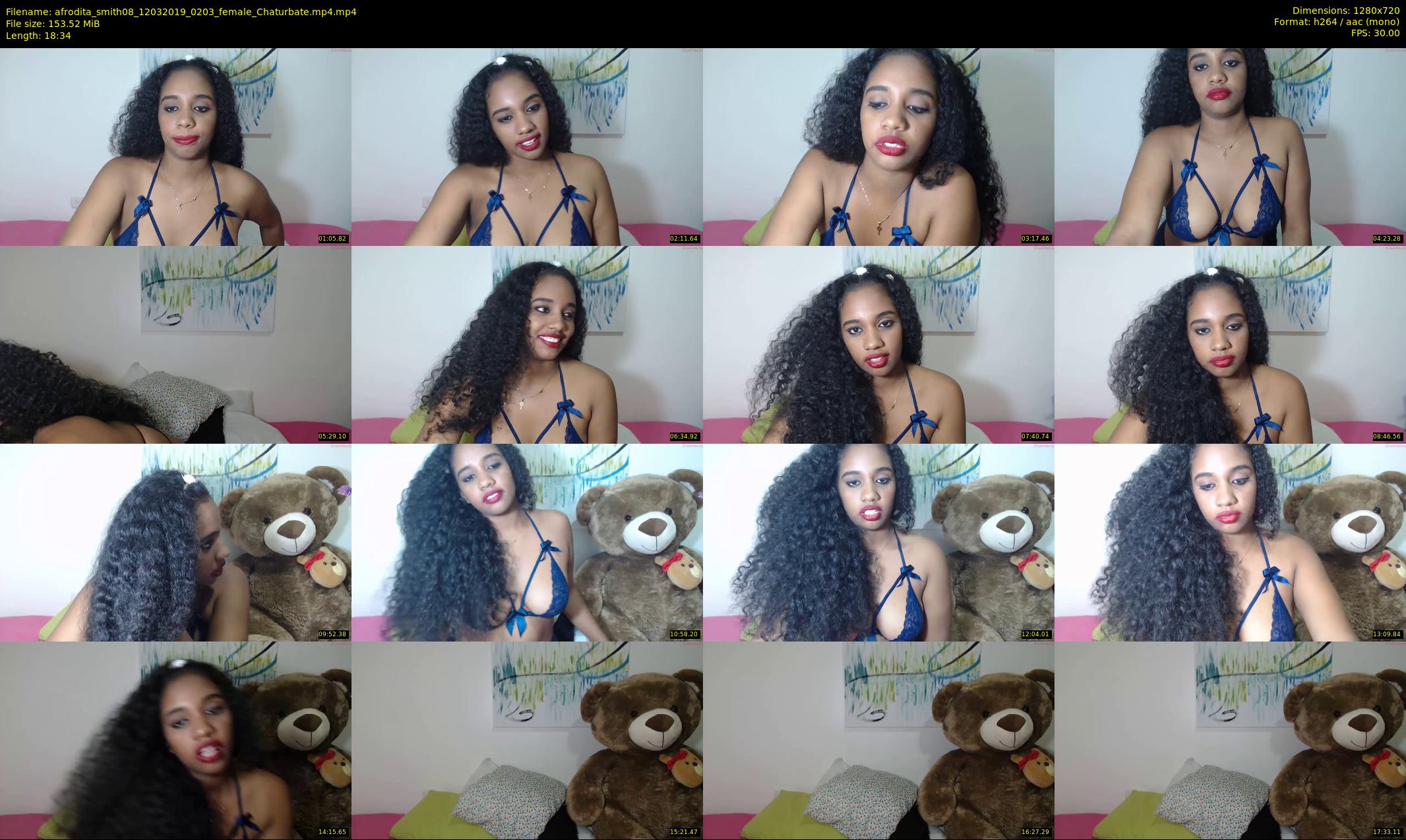 afrodita_smith08 — 19 minute Chaturbate female cam show recording, 720p, Mar 12, 2019