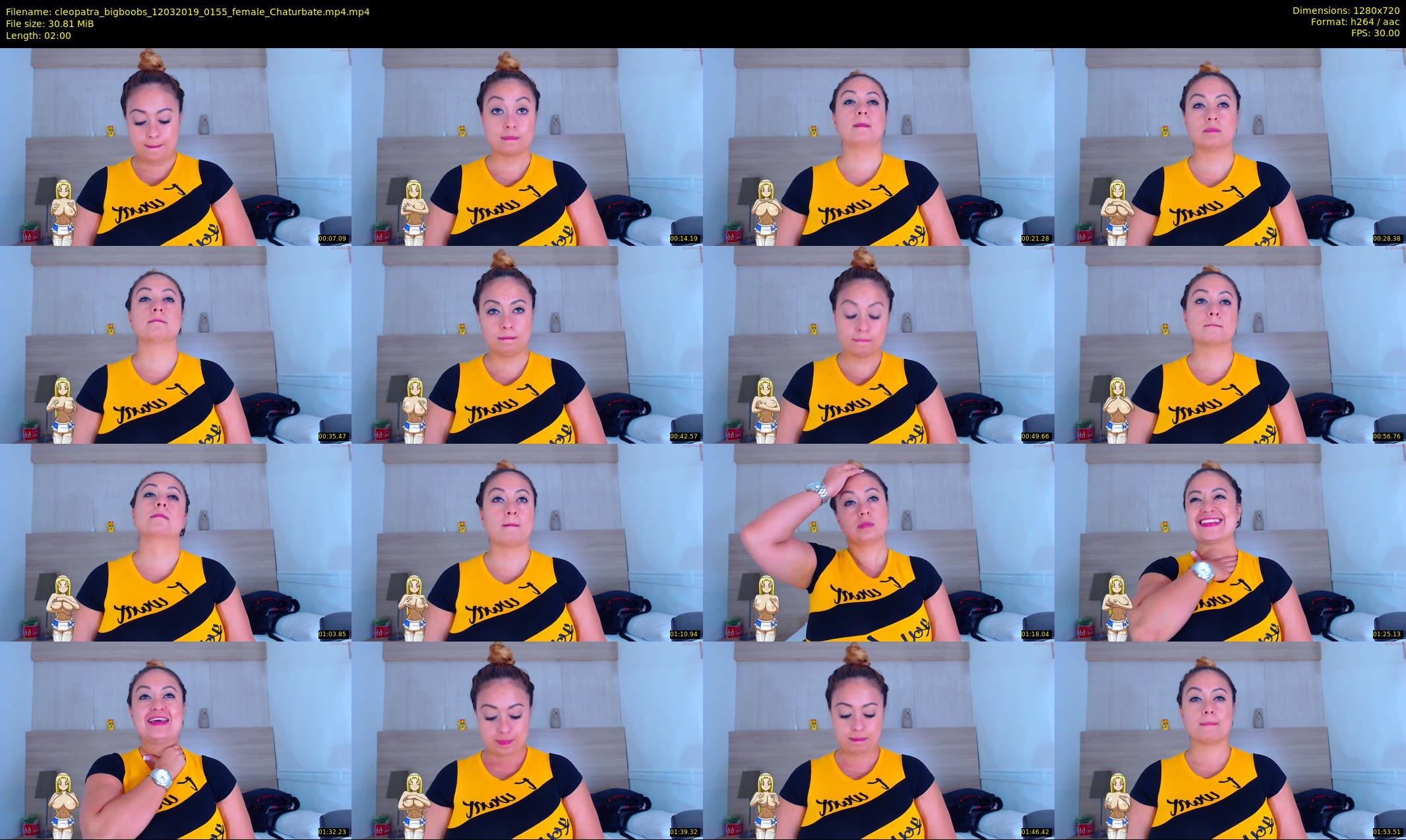 cleopatra_bigboobs — 2 minute Chaturbate female cam show recording, 720p, Mar 12, 2019