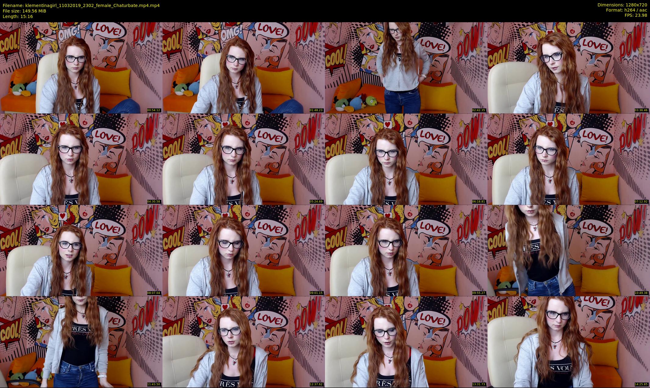 klementinagirl — 16 minute Chaturbate female cam show recording, 720p, Mar 11, 2019