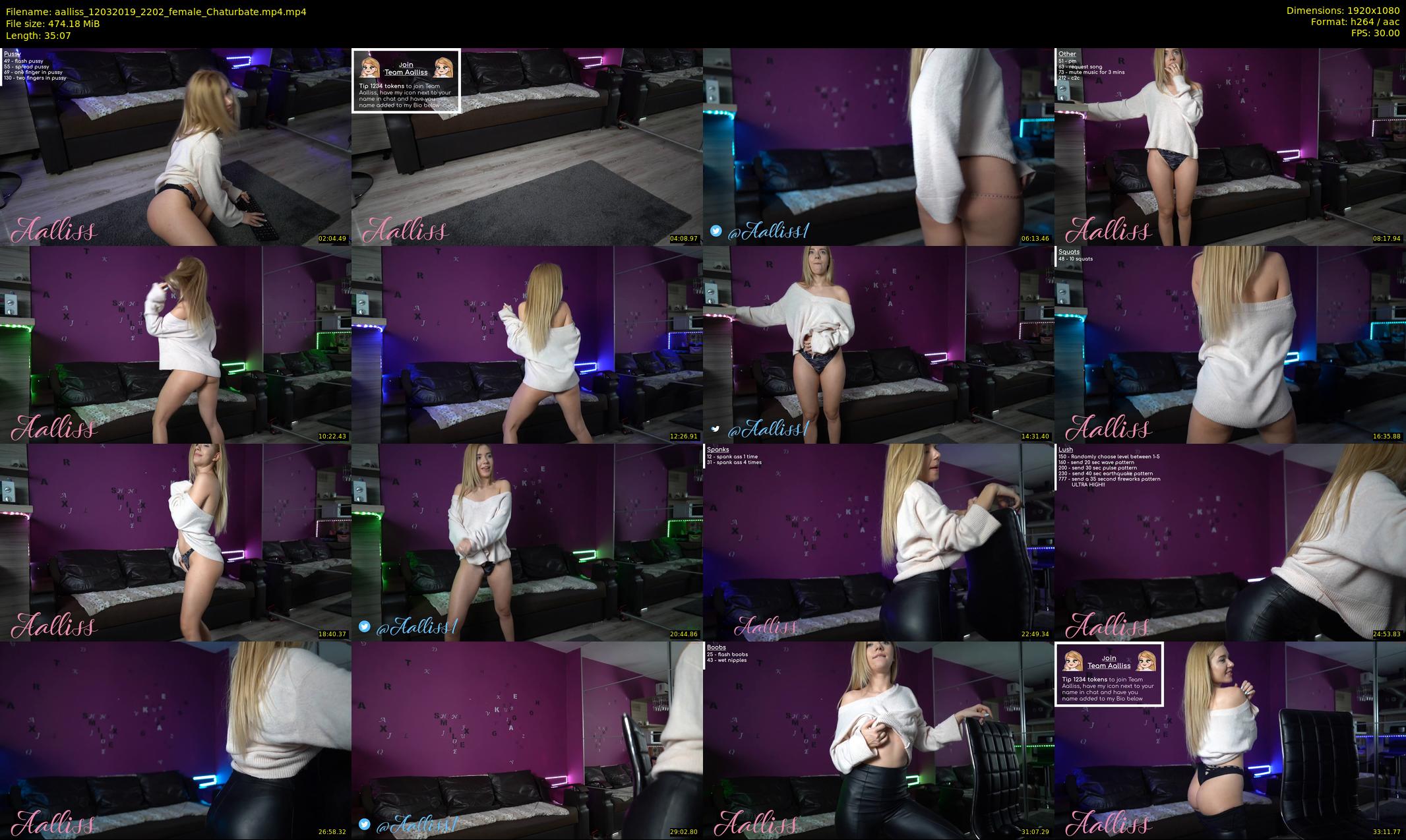aalliss — 36 minute Chaturbate female cam show recording, 1080p, Mar 12, 2019