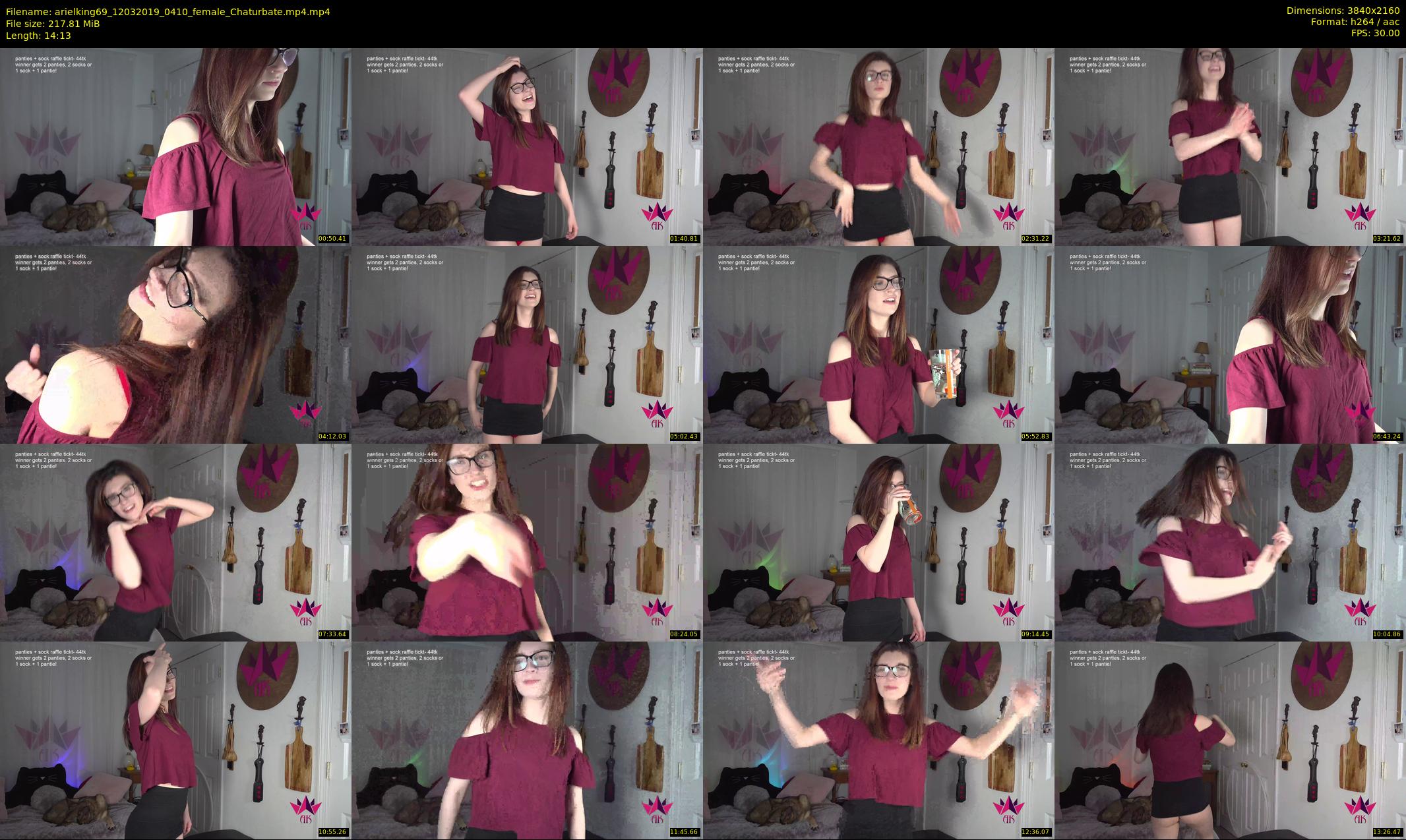 arielking69 — 15 minute Chaturbate female cam show recording, 4K, Mar 12, 2019