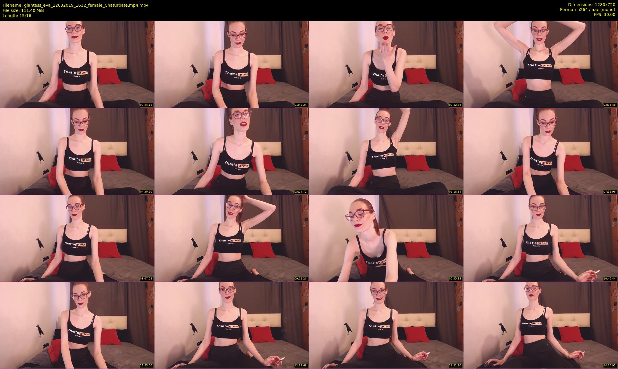 giantess_eva — 16 minute Chaturbate female cam show recording, 720p, Mar 12, 2019