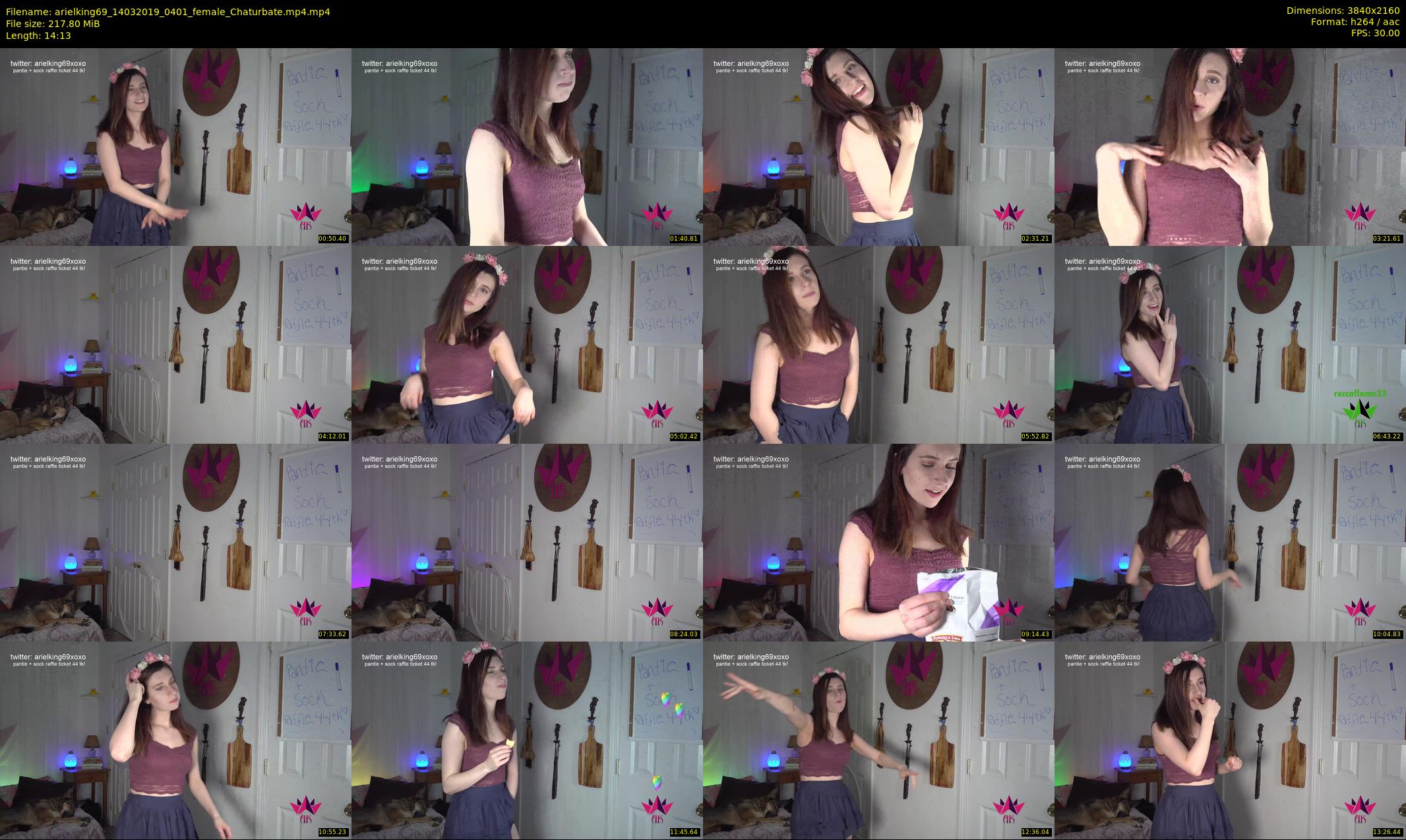 arielking69 — 15 minute Chaturbate female cam show recording, 4K, Mar 14, 2019
