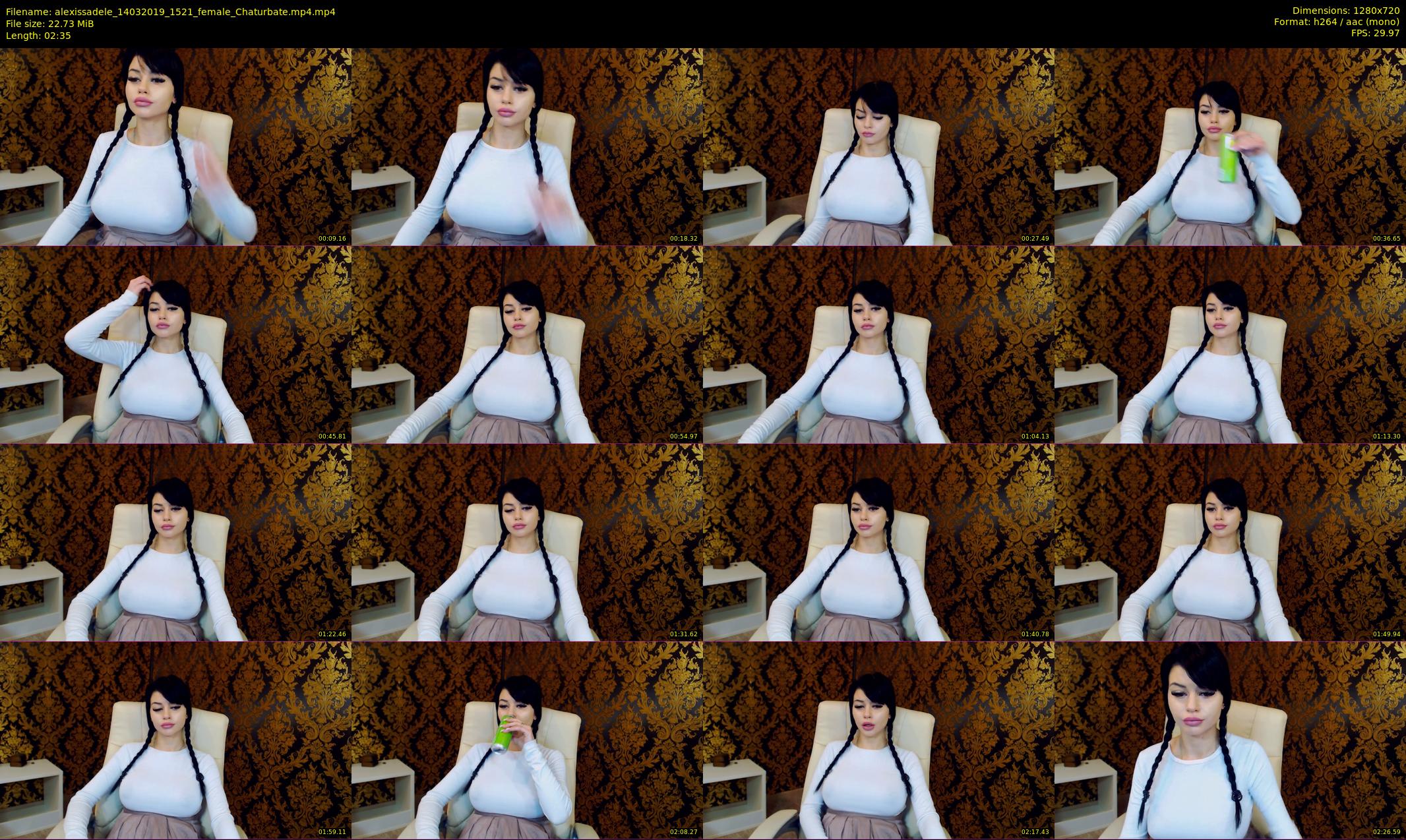 alexissadele — 3 minute Chaturbate female cam show recording, 720p, Mar 14, 2019