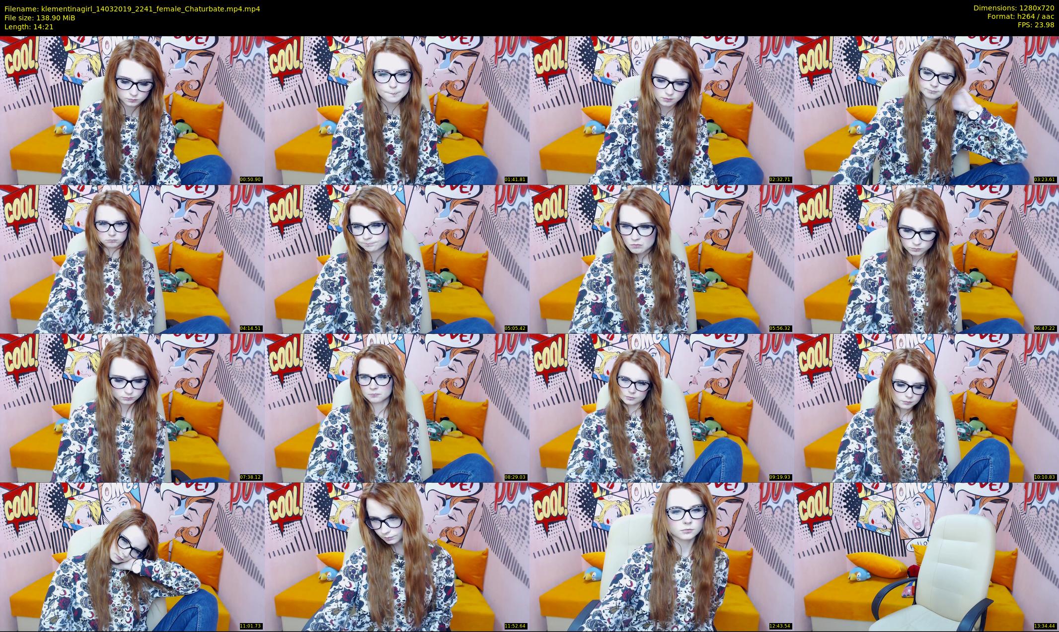 klementinagirl — 15 minute Chaturbate female cam show recording, 720p, Mar 14, 2019