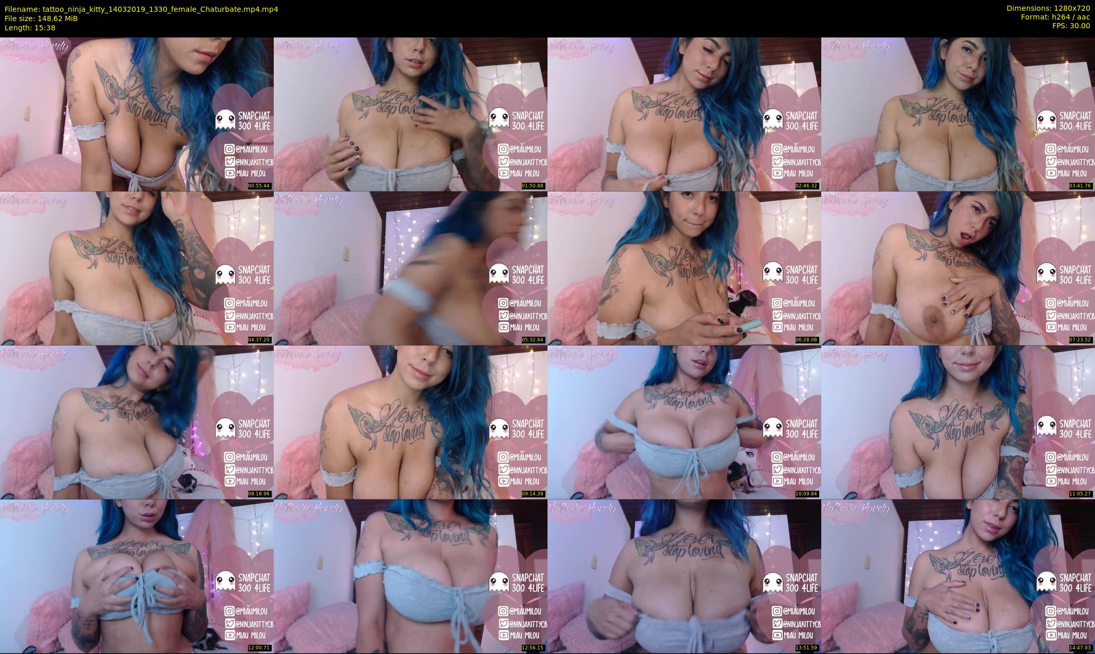 tattoo_ninja_kitty — 16 minute Chaturbate female cam show recording, 720p, Mar 14, 2019