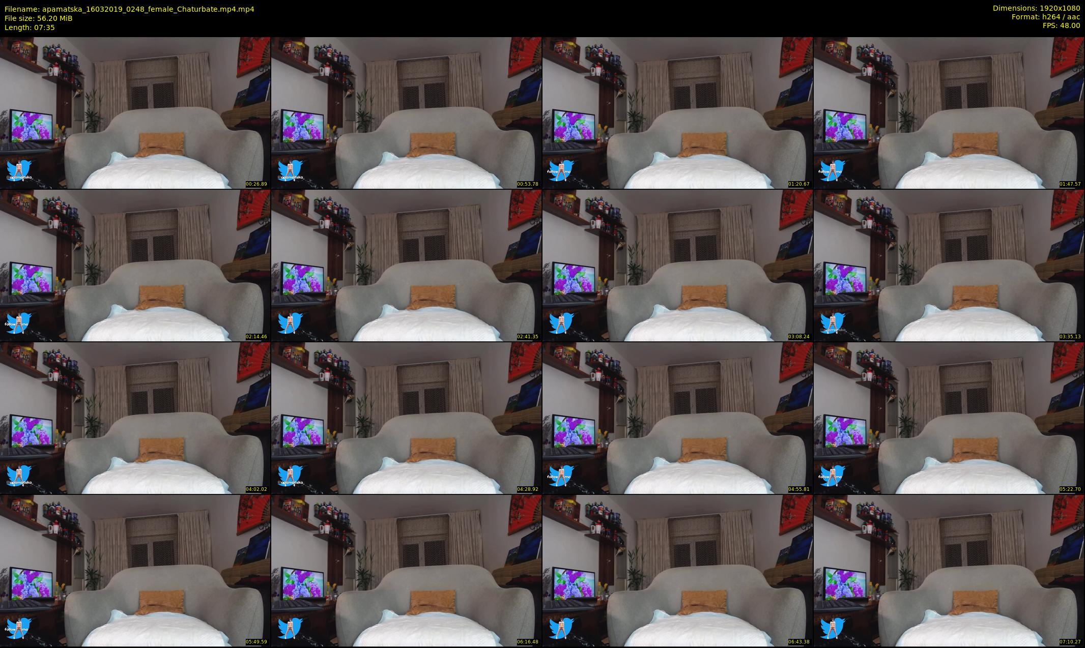apamatska — 8 minute Chaturbate female cam show recording, 1080p, Mar 16, 2019