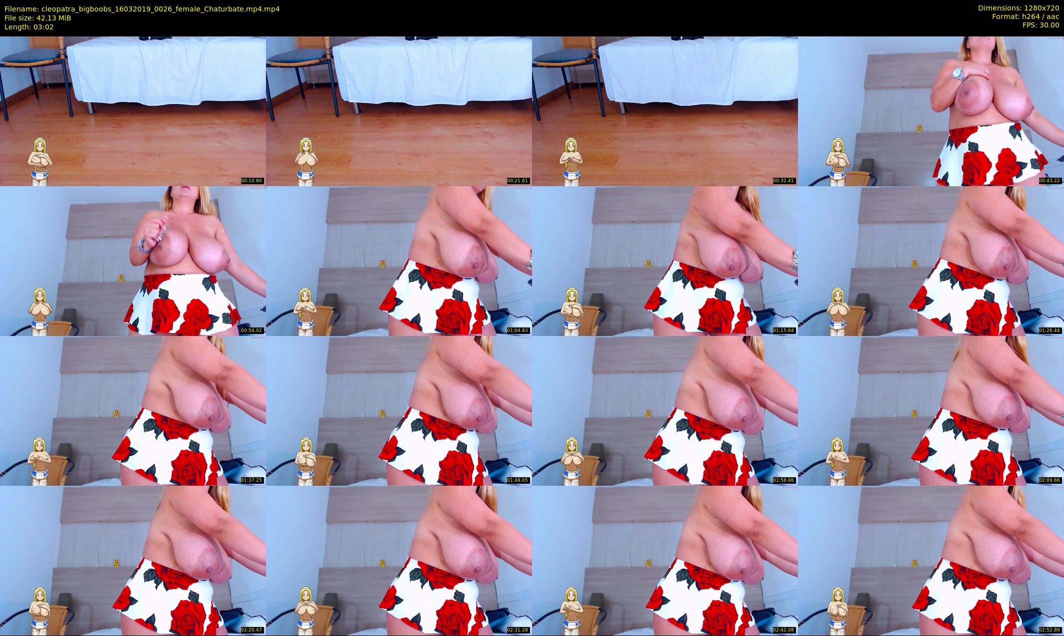 cleopatra_bigboobs — 4 minute Chaturbate female cam show recording, 720p, Mar 16, 2019