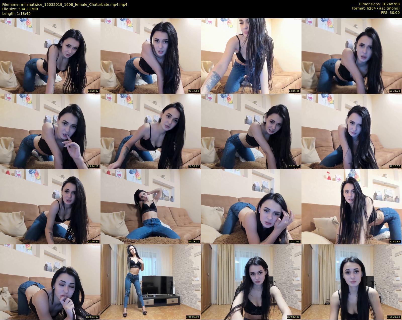 milanatwice — 79 minute Chaturbate female cam show recording, 720p, Mar 15, 2019