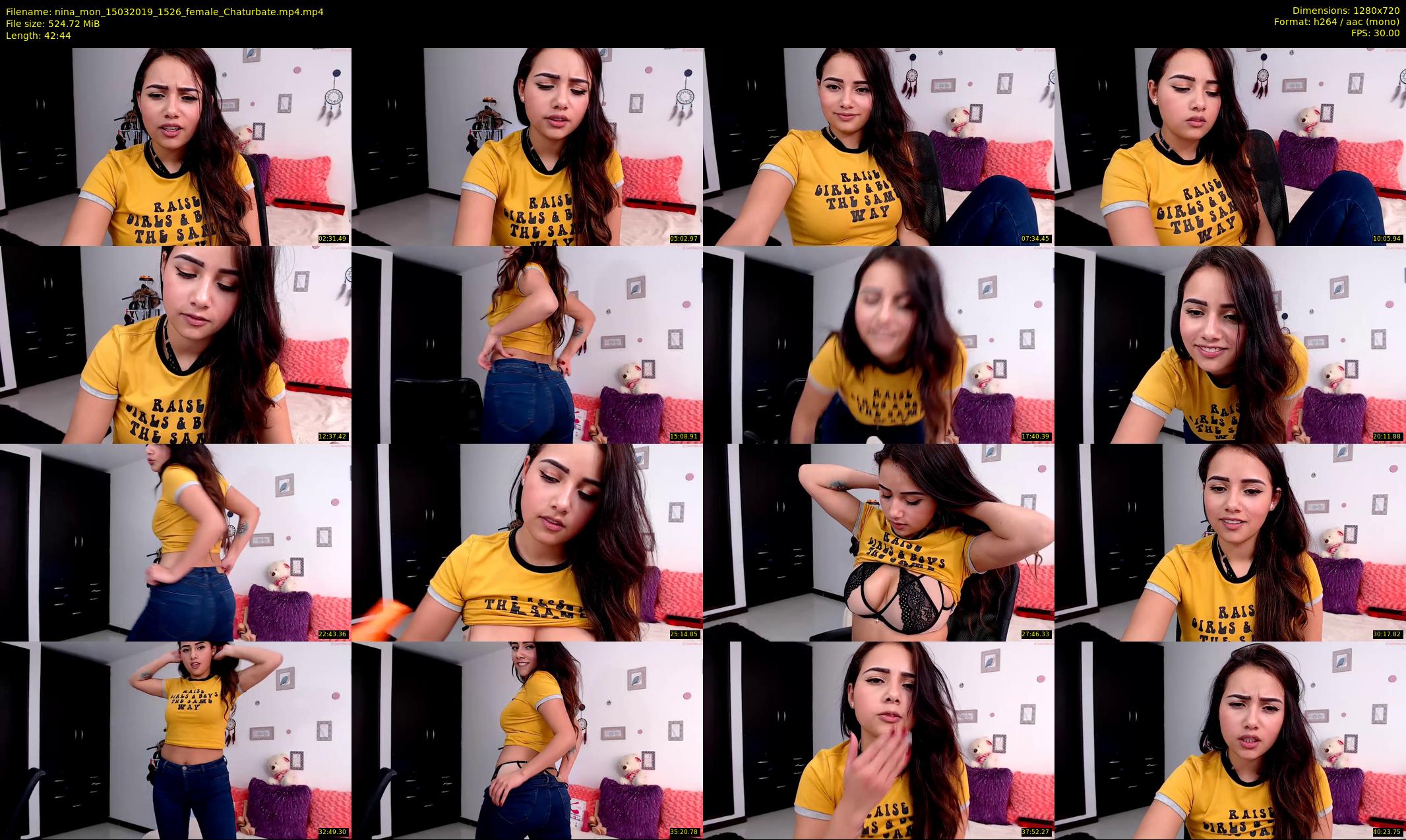 nina_mon — 43 minute Chaturbate female cam show recording, 720p, Mar 15, 2019