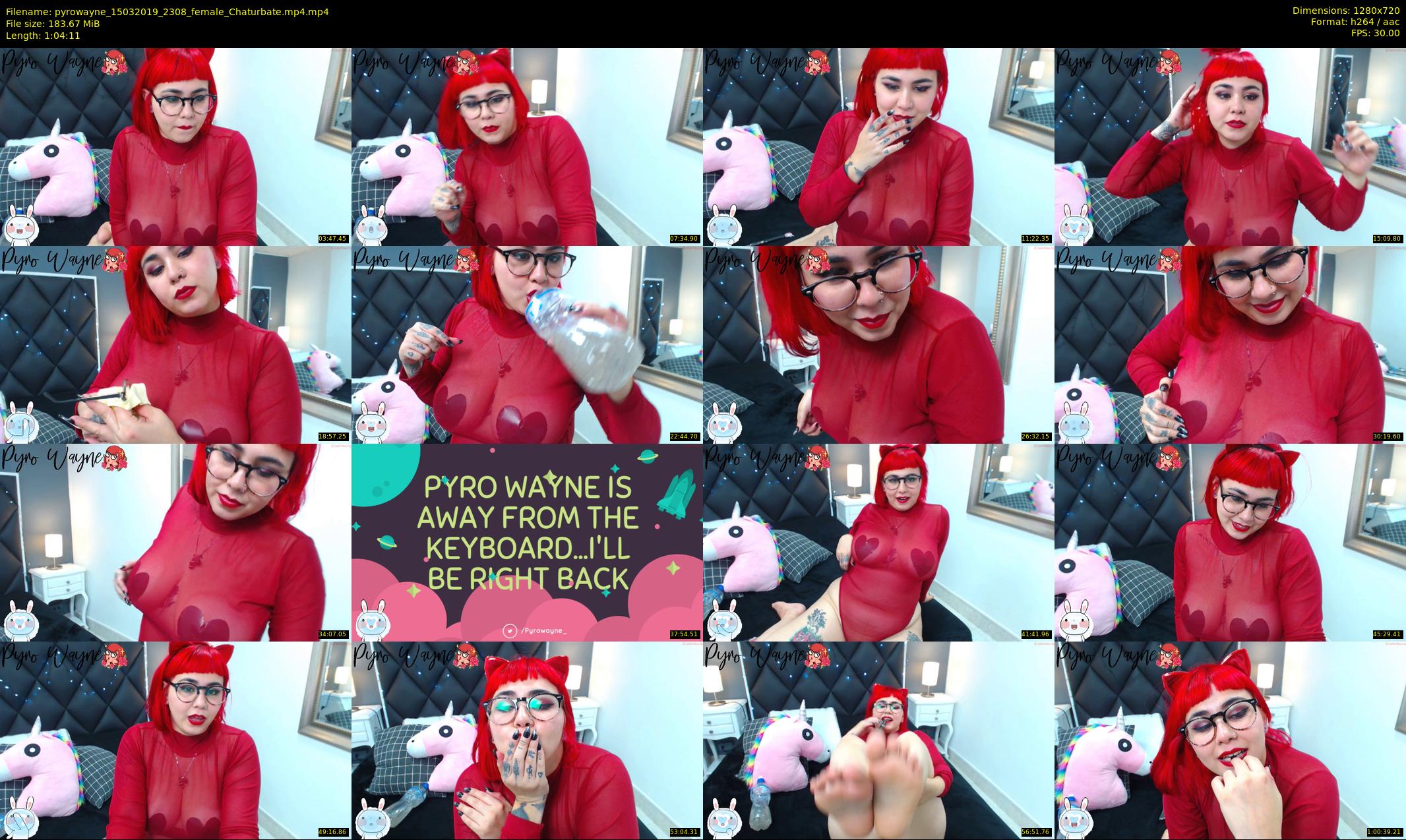 pyrowayne — 65 minute Chaturbate female cam show recording, 720p, Mar 15, 2019
