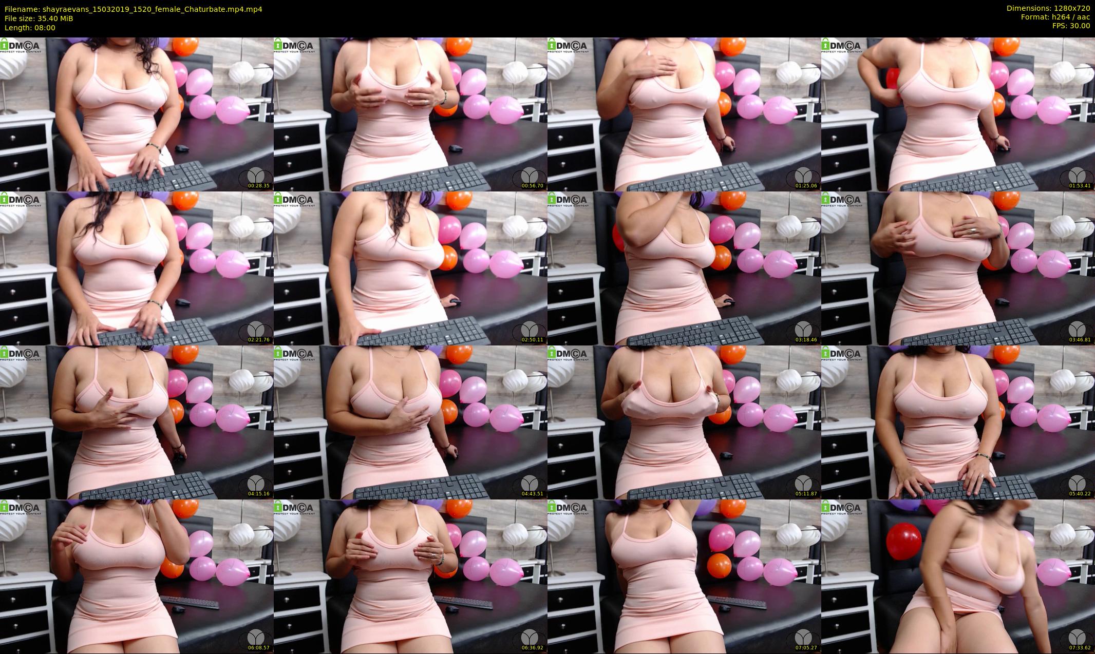 shayraevans — 8 minute Chaturbate female cam show recording, 720p, Mar 15, 2019