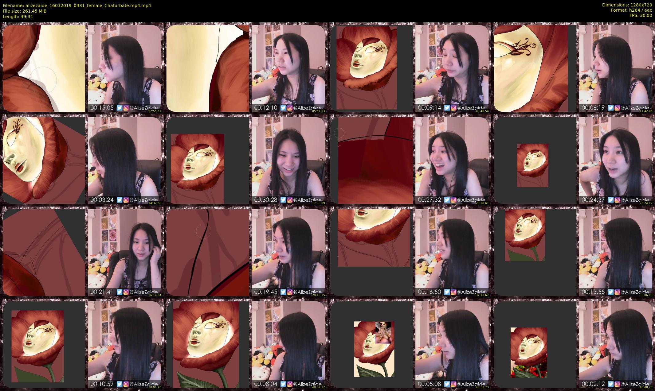 alizezaide — 50 minute Chaturbate female cam show recording, 720p, Mar 16, 2019