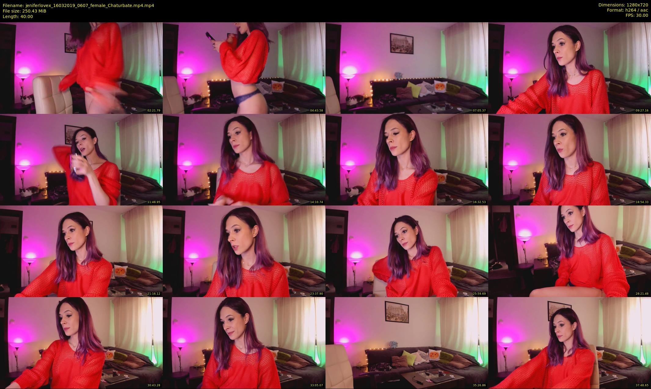 jeniferlovex — 40 minute Chaturbate female cam show recording, 720p, Mar 16, 2019