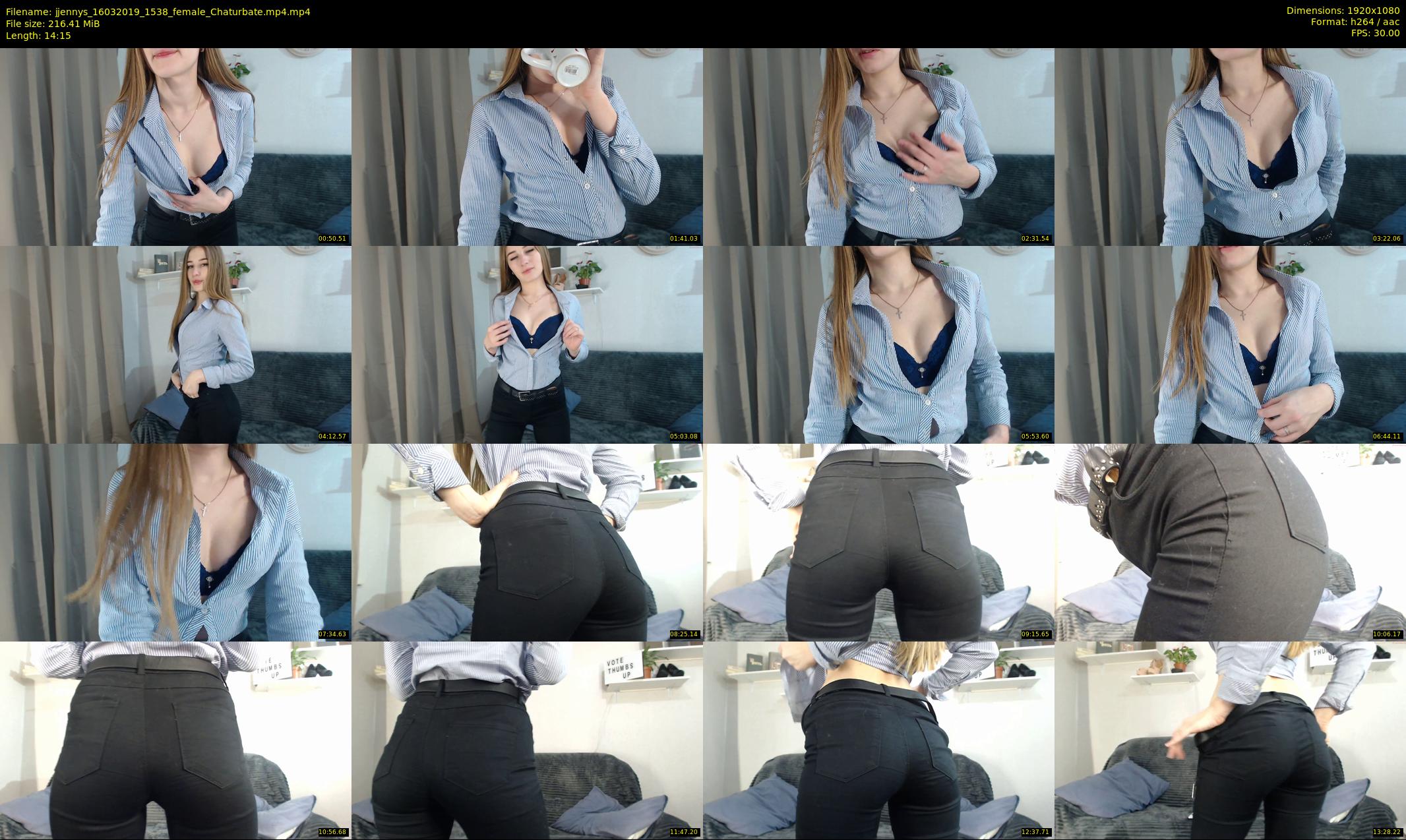 jjennys — 15 minute Chaturbate female cam show recording, 1080p, Mar 16, 2019