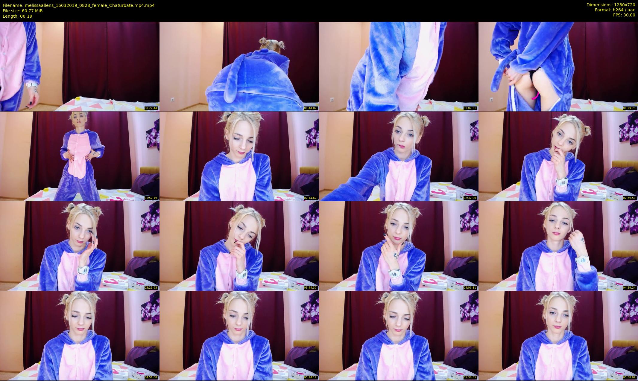 melissaallens — 7 minute Chaturbate female cam show recording, 720p, Mar 16, 2019