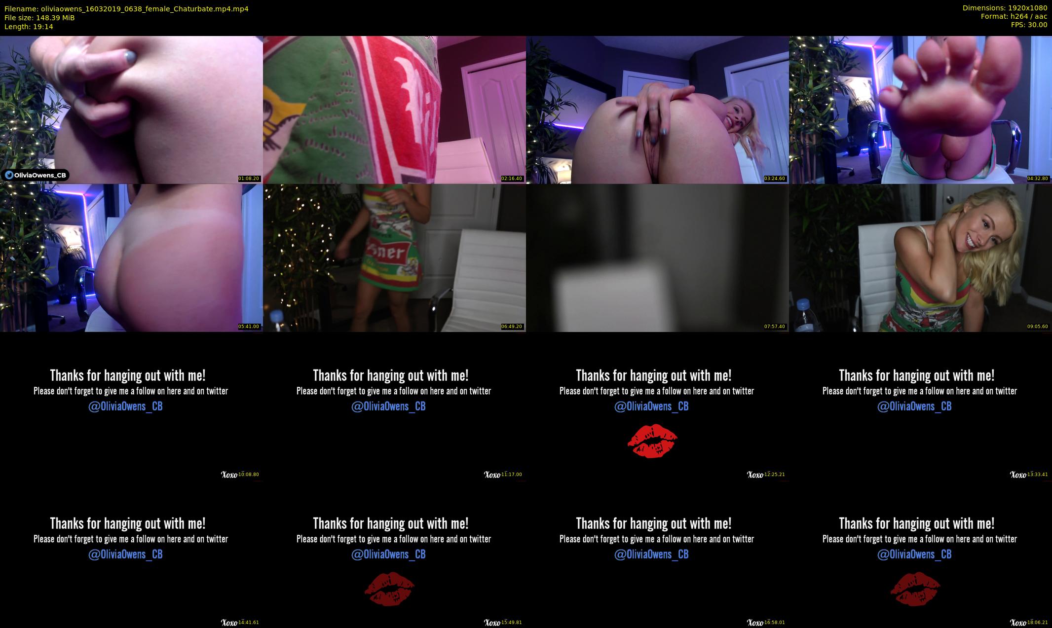 oliviaowens — 20 minute Chaturbate female cam show recording, 1080p, Mar 16, 2019