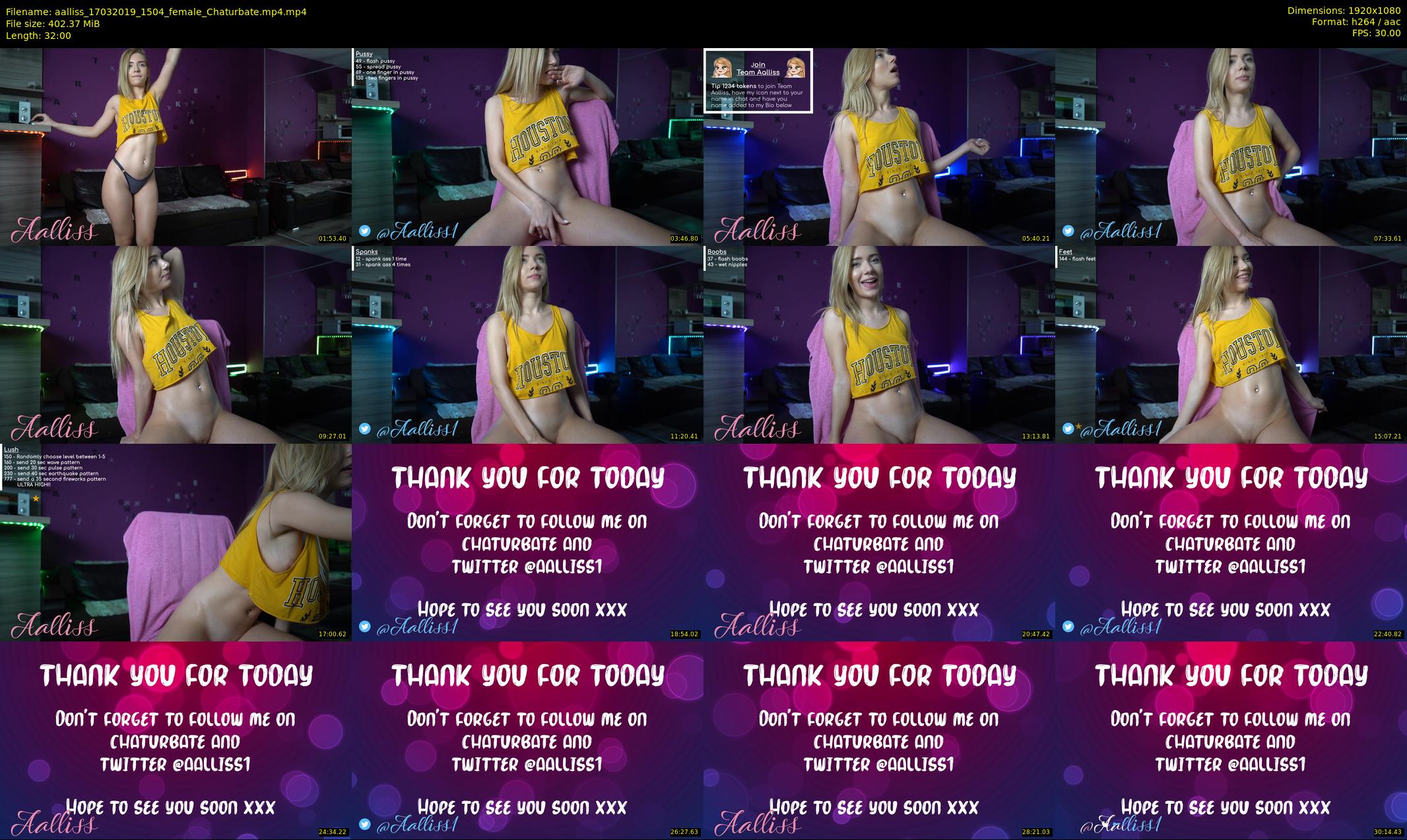 aalliss — 32 minute Chaturbate female cam show recording, 1080p, Mar 17, 2019