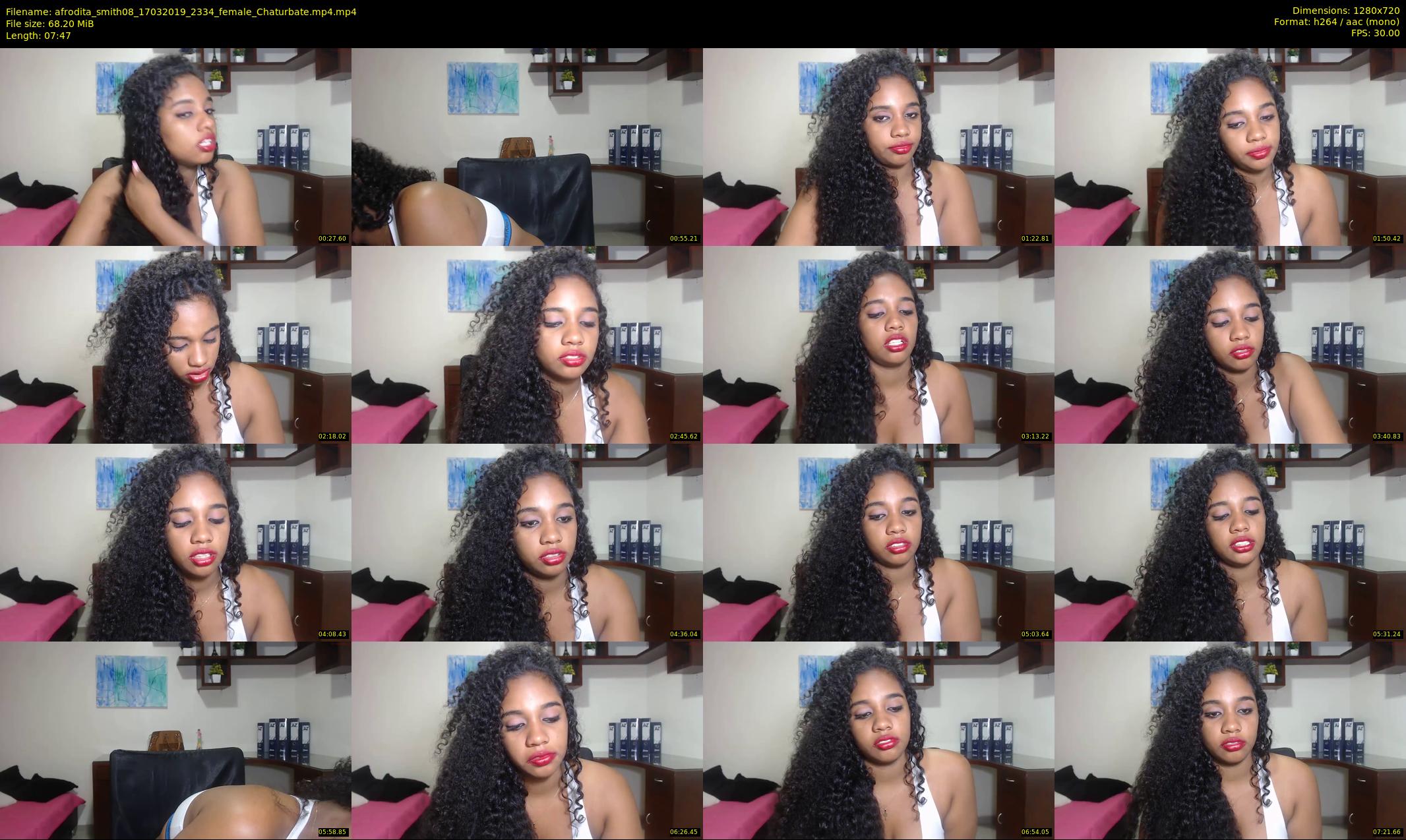 afrodita_smith08 — 8 minute Chaturbate female cam show recording, 720p, Mar 17, 2019