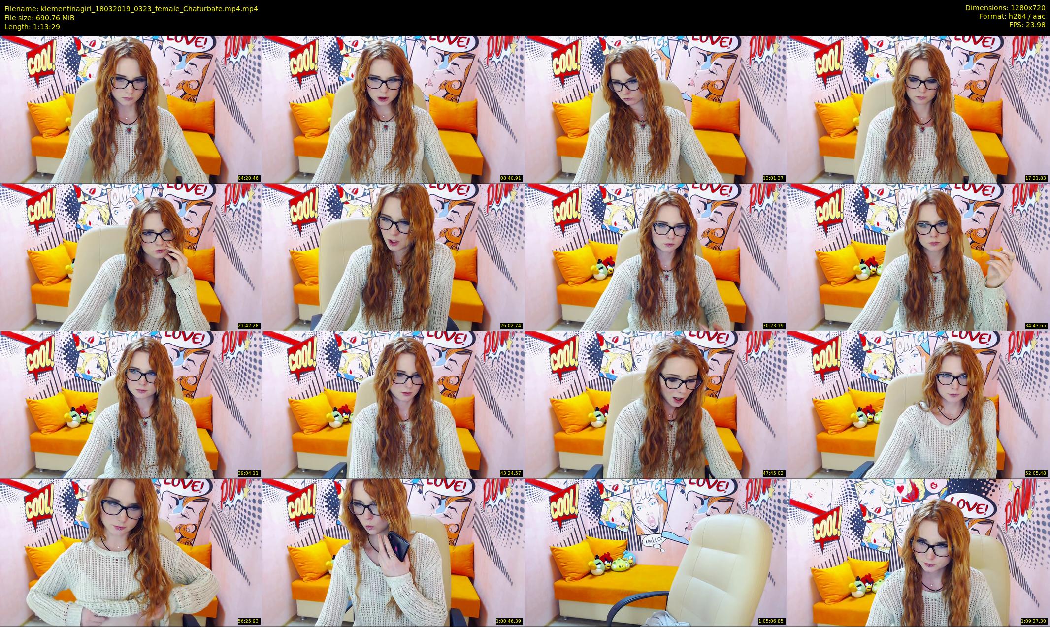 klementinagirl — 74 minute Chaturbate female cam show recording, 720p, Mar 18, 2019