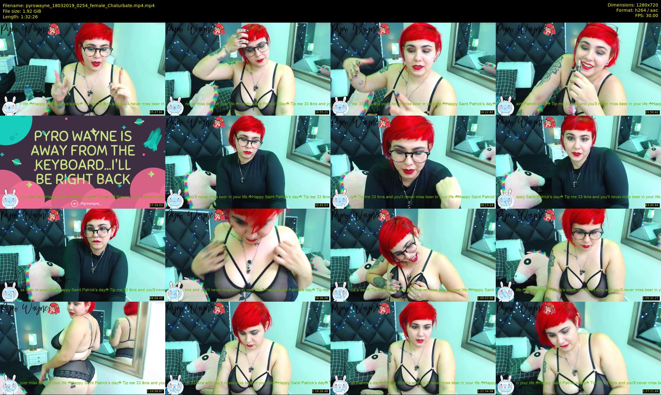 pyrowayne — 93 minute Chaturbate female cam show recording, 720p, Mar 18, 2019