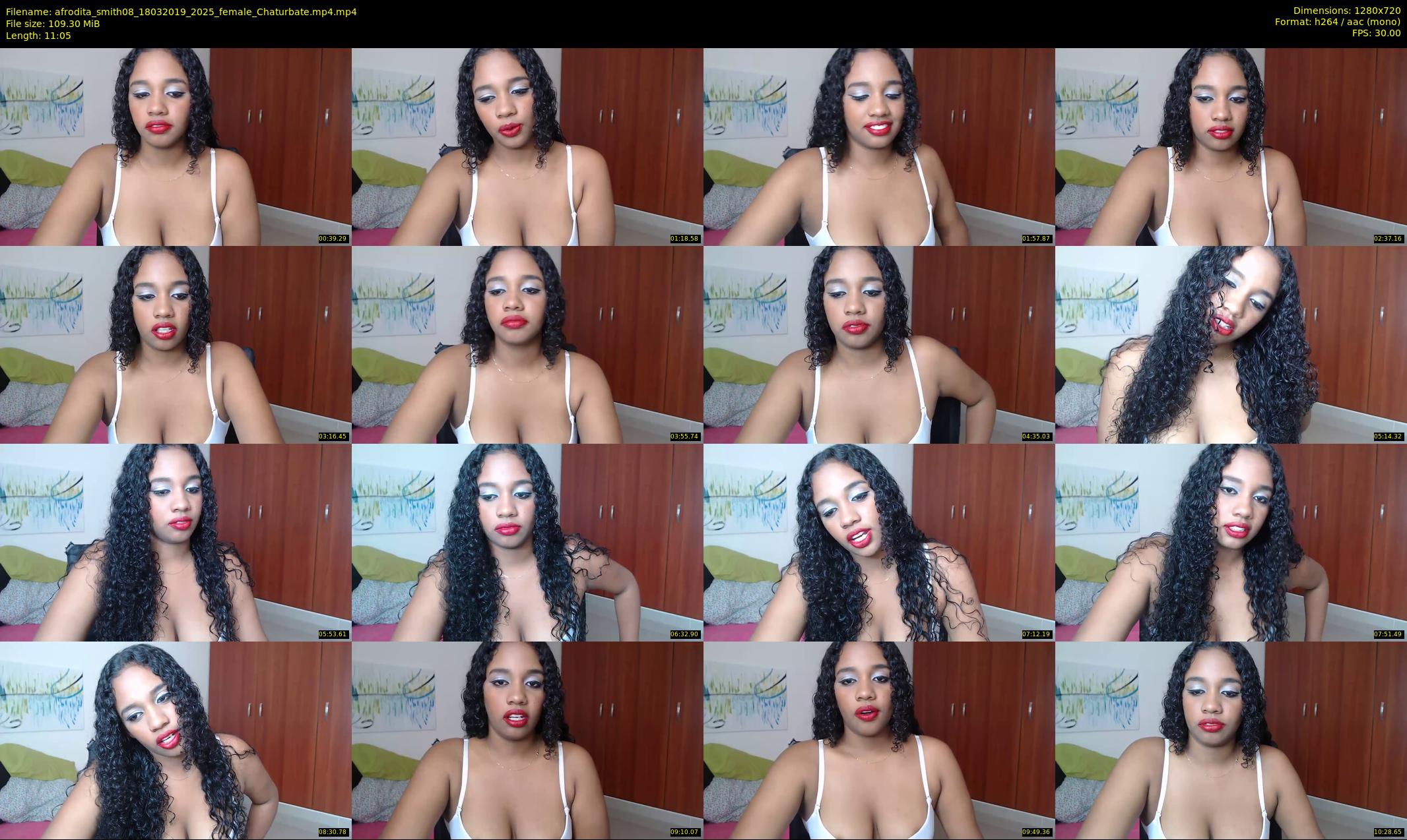 afrodita_smith08 — 12 minute Chaturbate female cam show recording, 720p, Mar 18, 2019