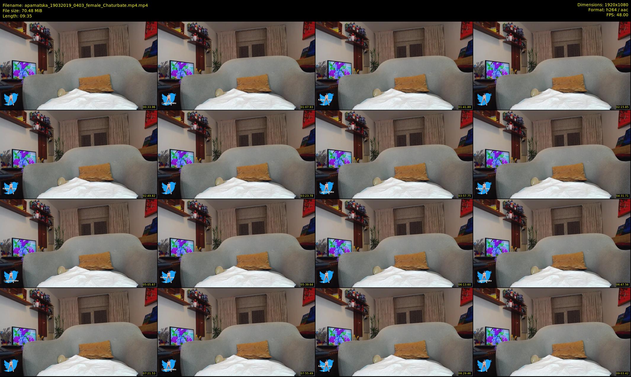 apamatska — 10 minute Chaturbate female cam show recording, 1080p, Mar 19, 2019