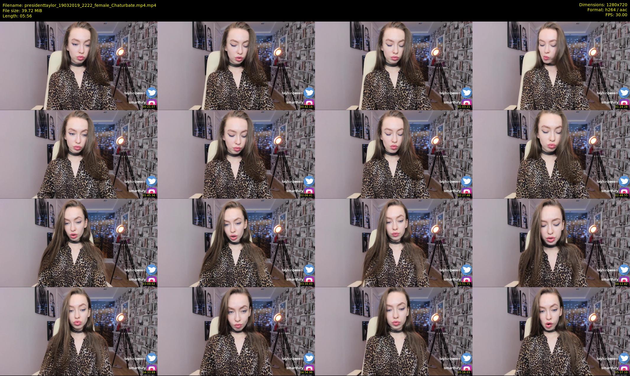 presidenttaylor — 6 minute Chaturbate female cam show recording, 720p, Mar 19, 2019