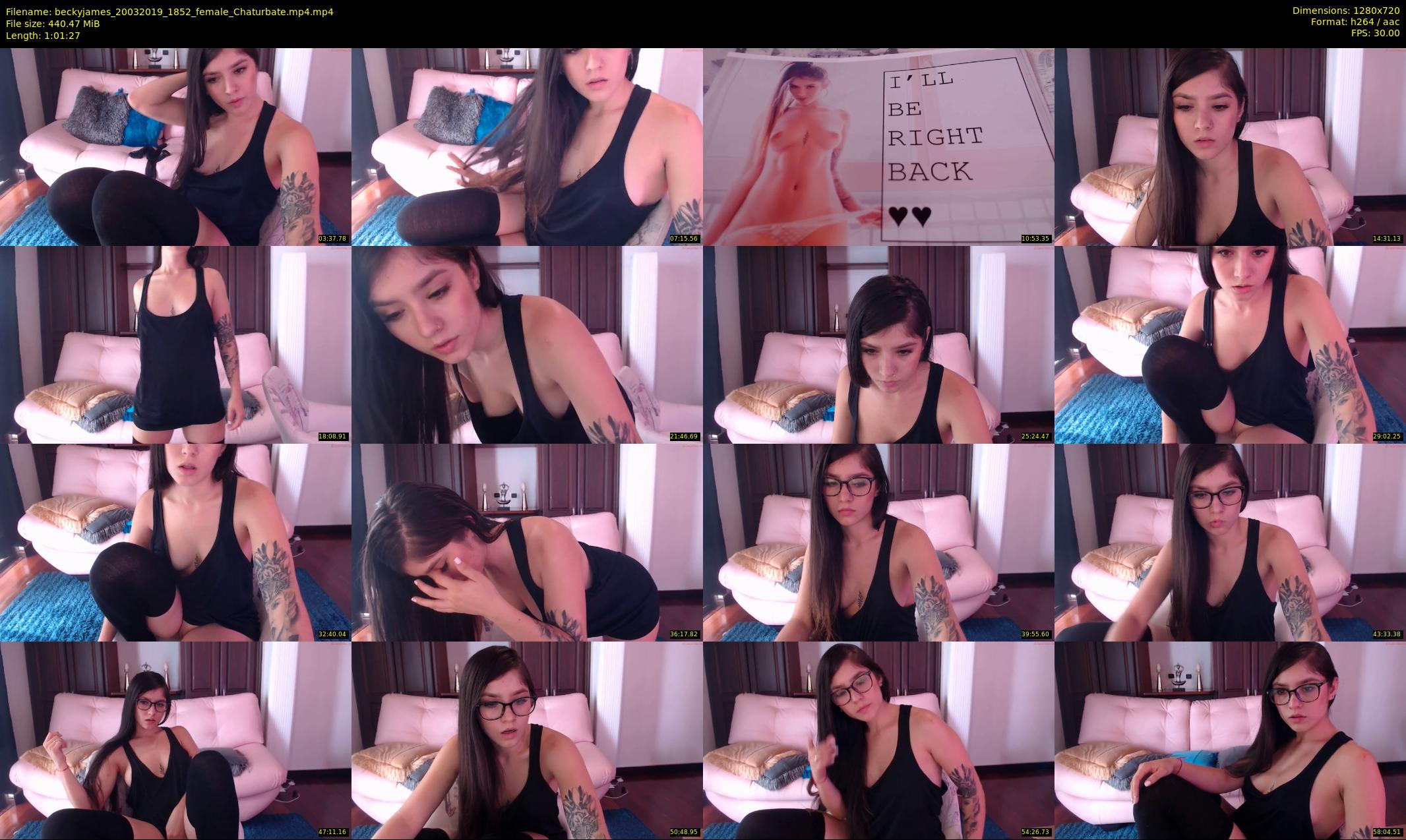 beckyjames — 62 minute Chaturbate female cam show recording, 720p, Mar 20, 2019