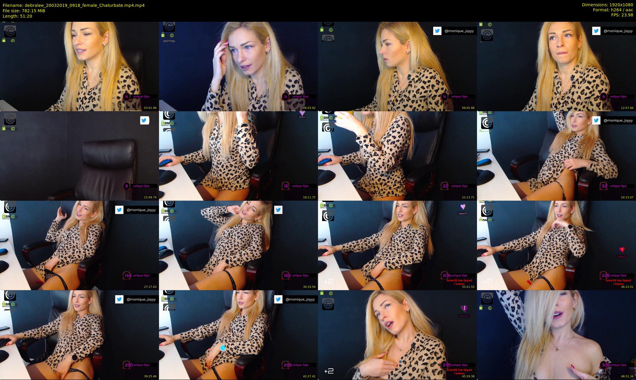 debralee — 52 minute Chaturbate female cam show recording, 1080p, Mar 20, 2019