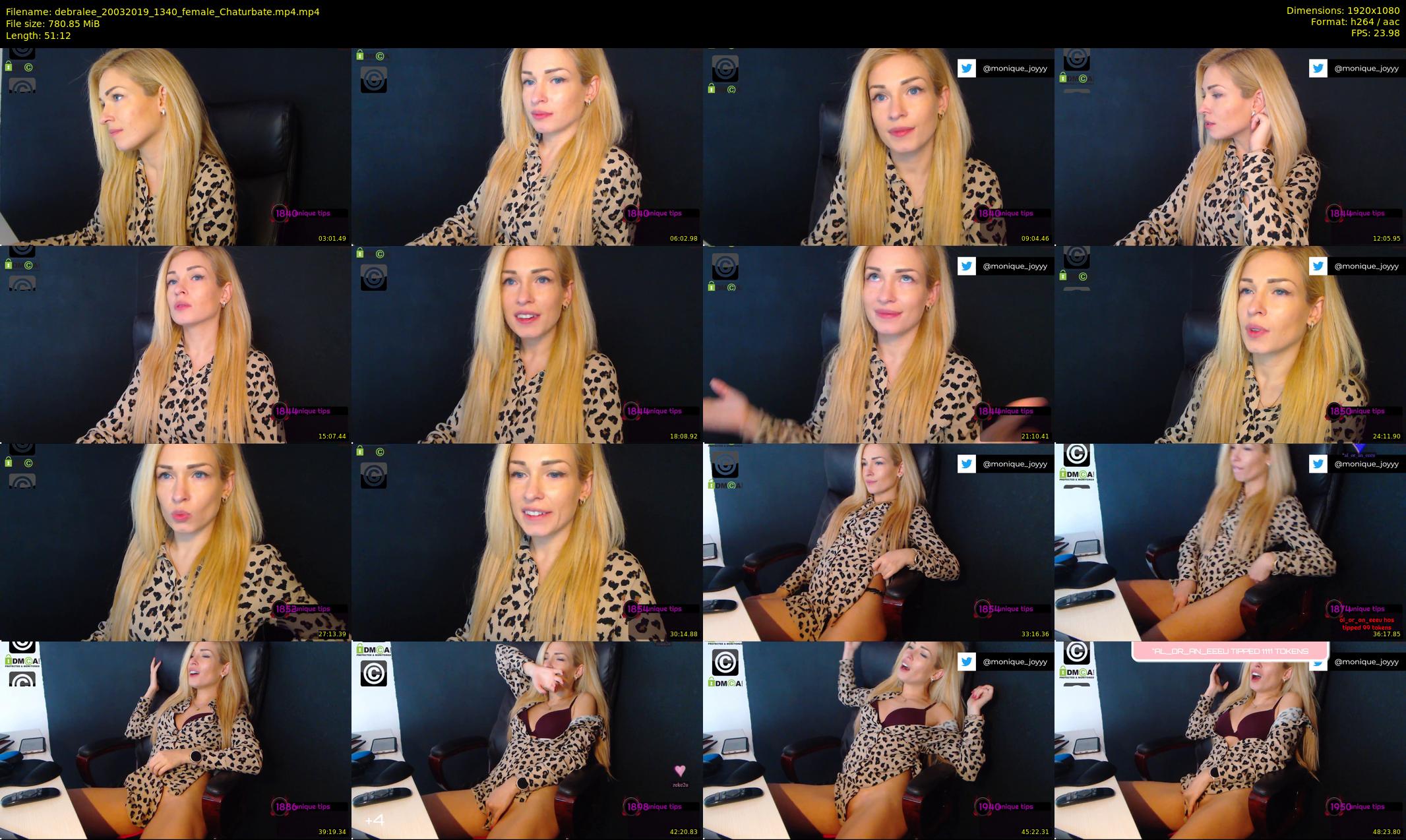 debralee — 52 minute Chaturbate female cam show recording, 1080p, Mar 20, 2019